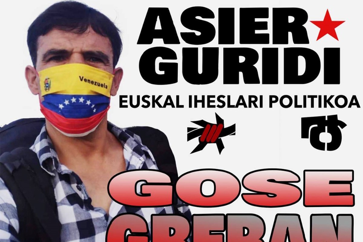 Asier Guridi anunciando su huelga de hambre.