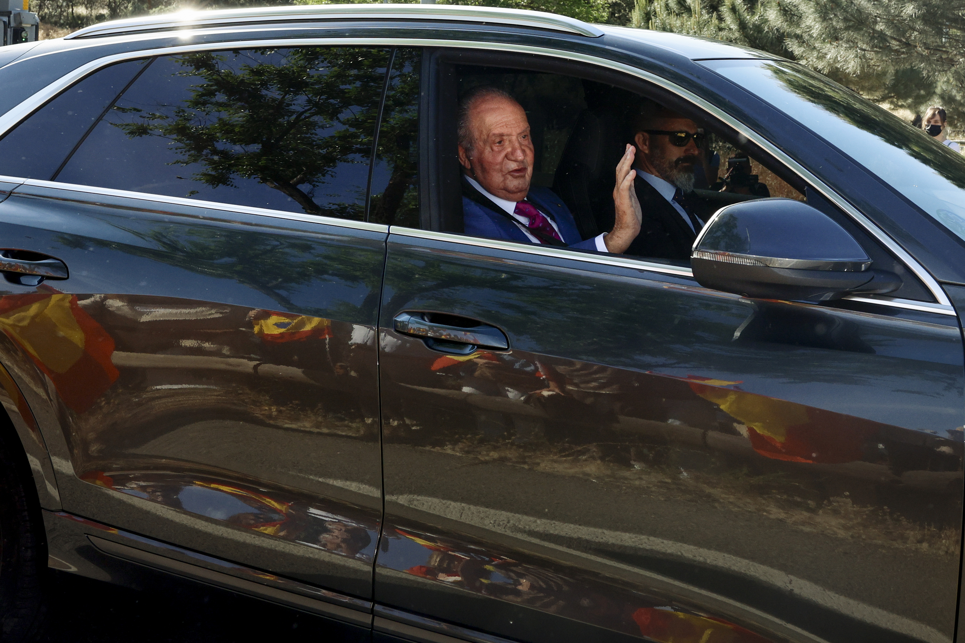 King Juan Carlos upon his arrival at the Palacio de la Zarzuela.