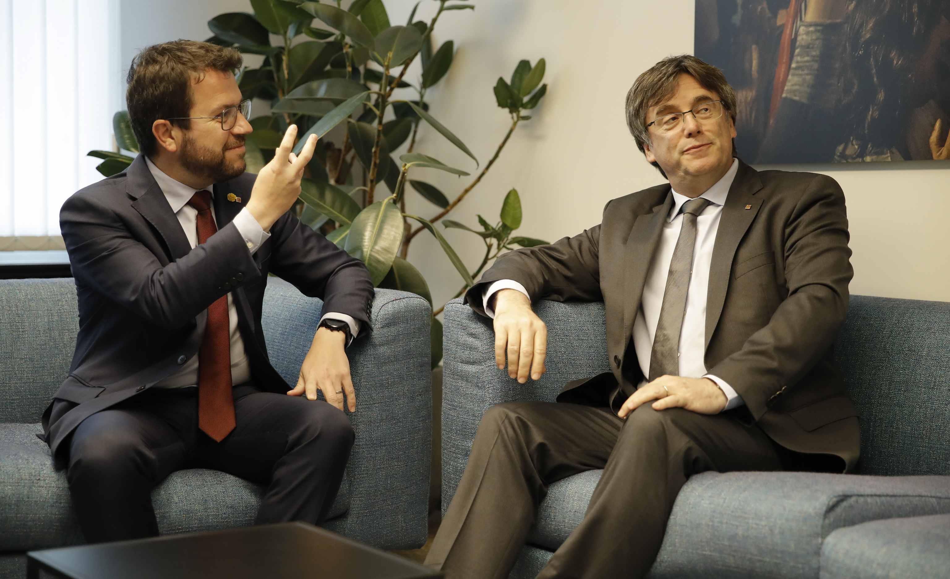 Carles Puigdemont with Pere Aragon