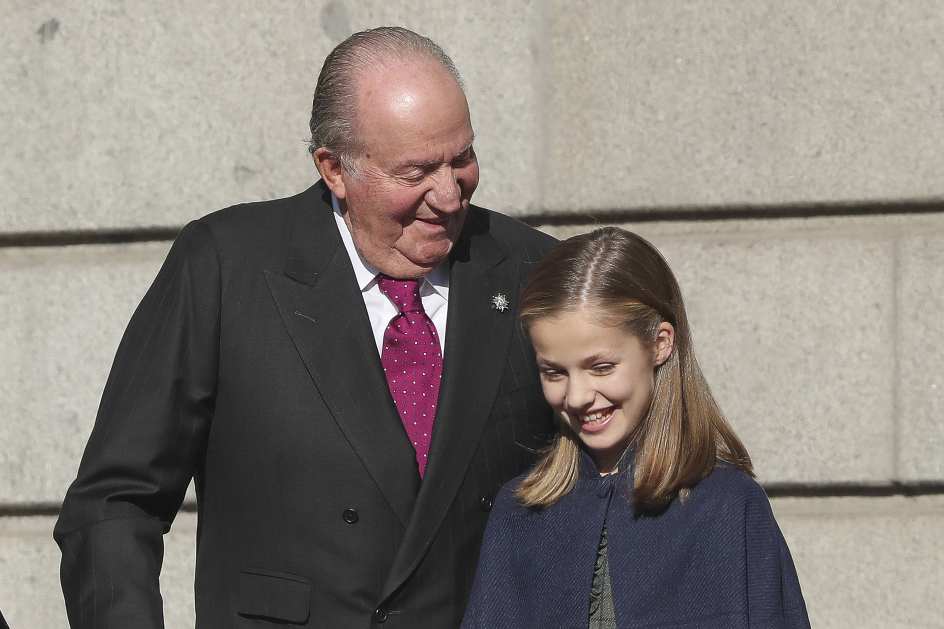 El Rey Juan Carlos y la Princesa Leonor, en su última foto pública juntos, en diciembre de 2018.