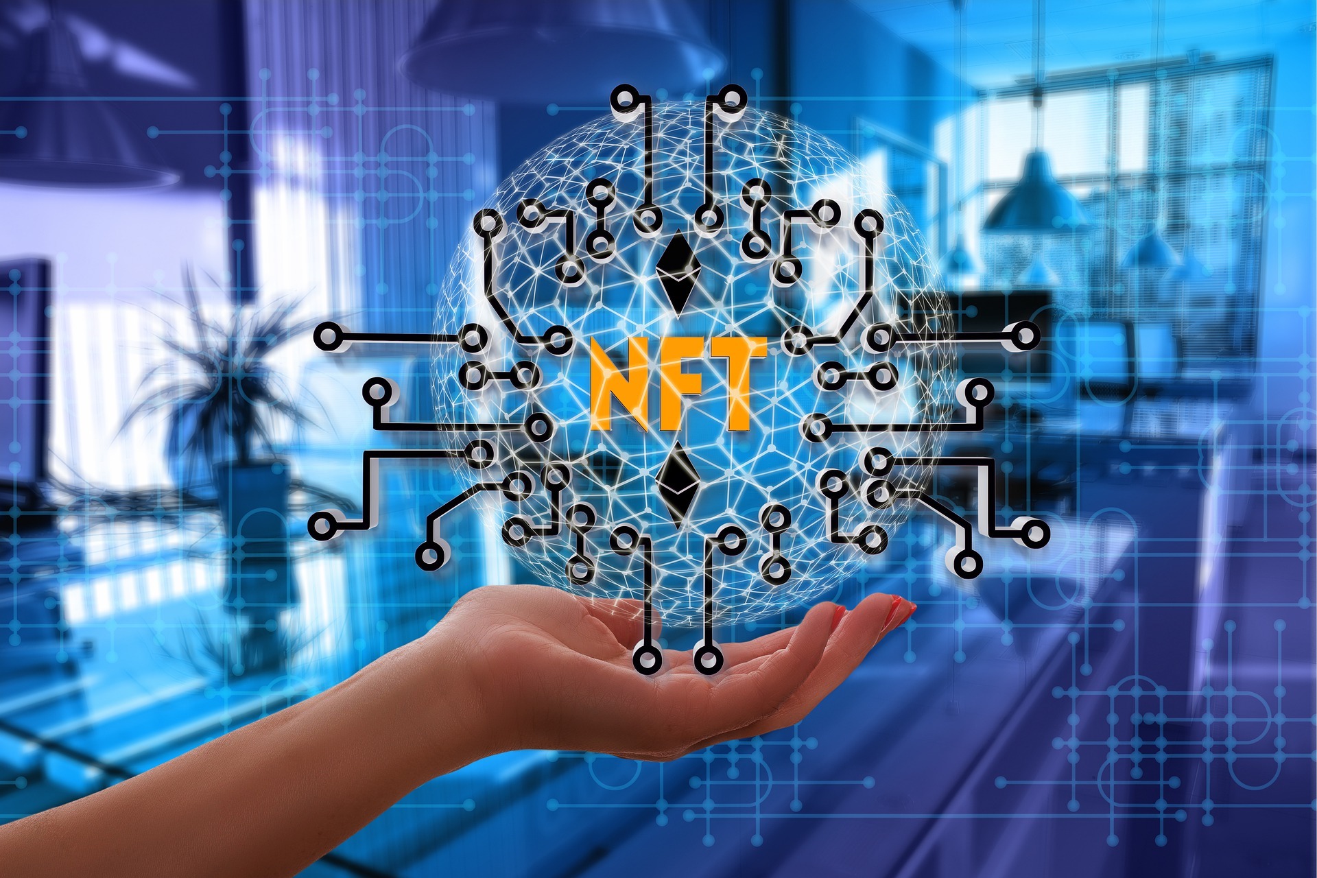 Ilustración que representa los NFT o token no funfibles.