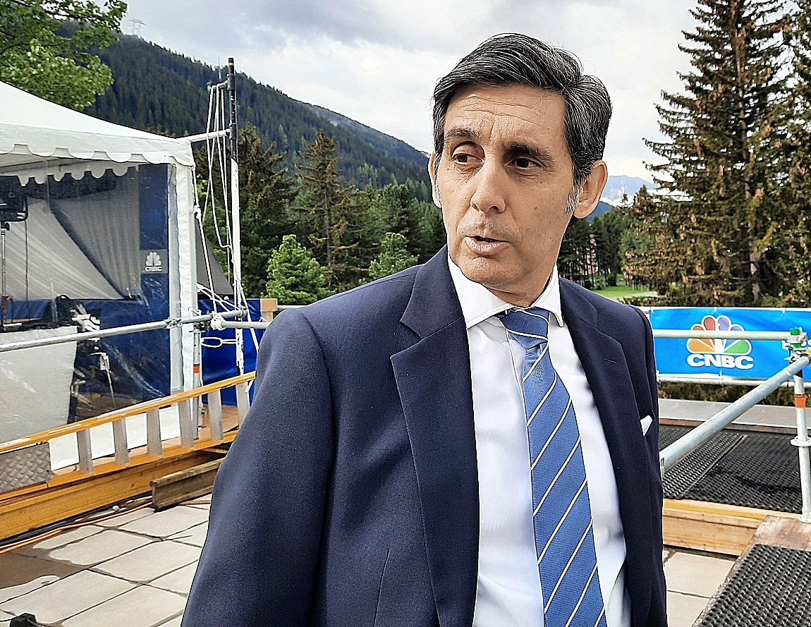 El presidente de Telefónica, José María Álvarez Pallete, este martes en Davos