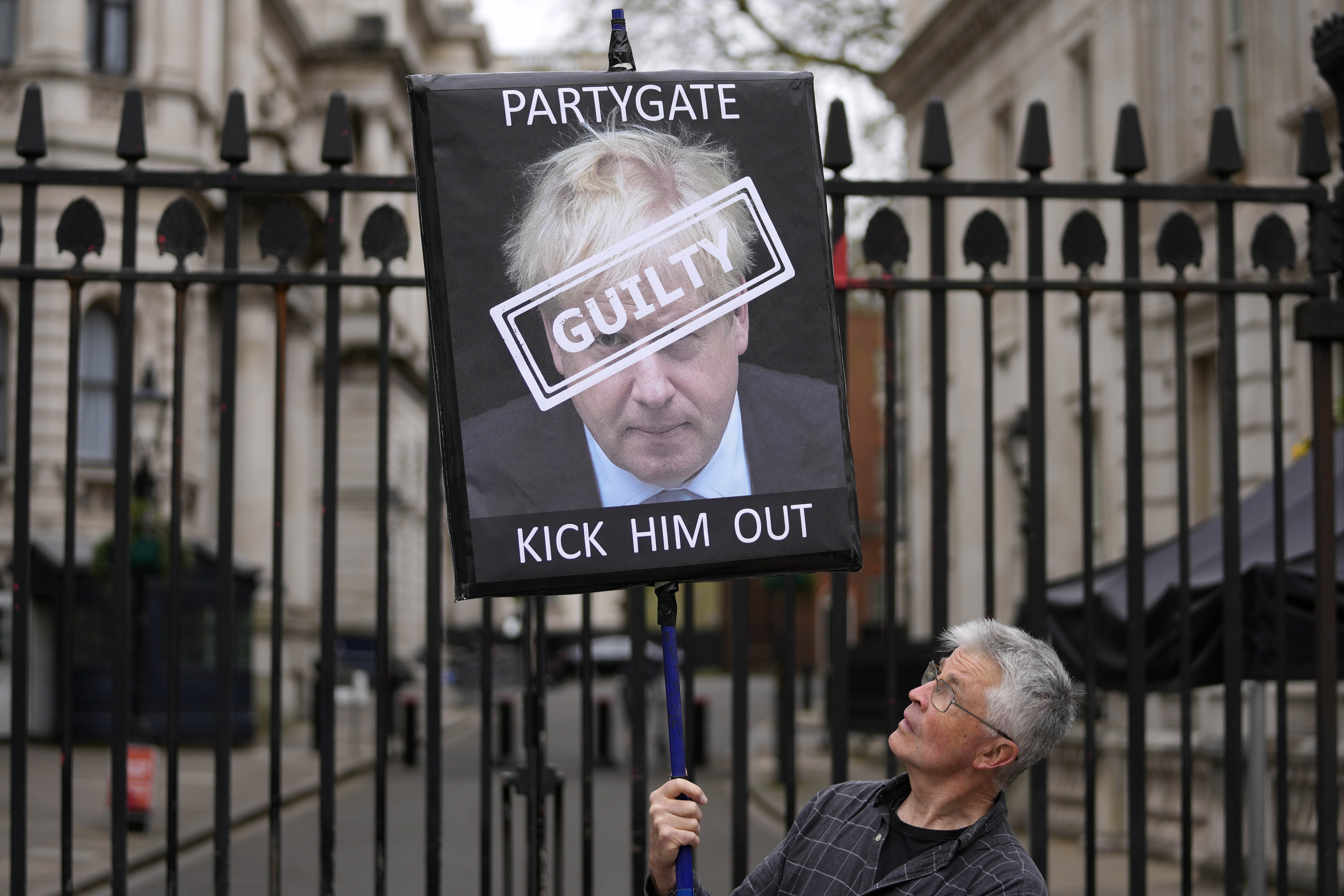 Protesta contra Boris Johnson en Downing Street.