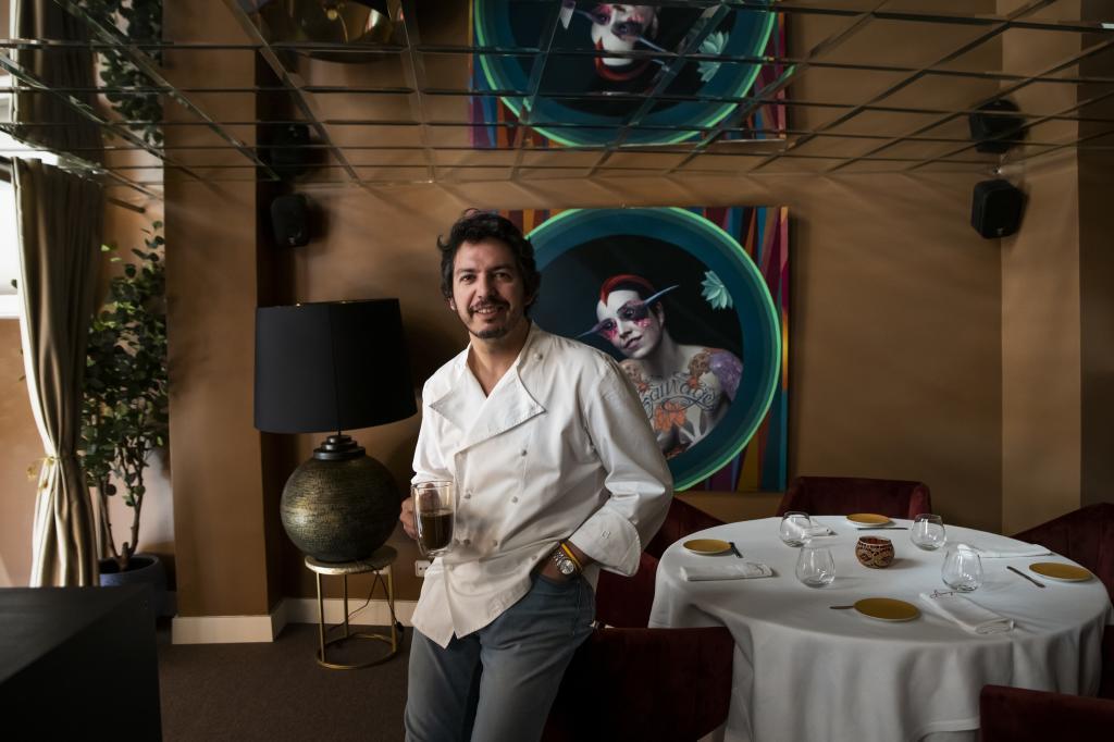 Chef Javier Cabrera, in a room at his Aire restaurant