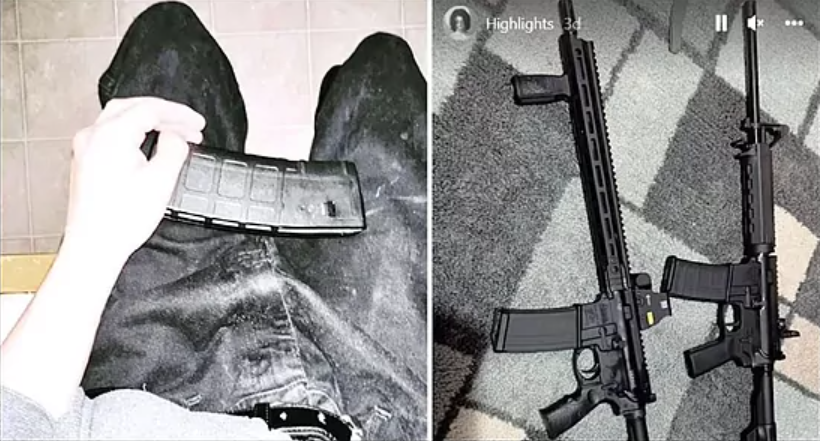 Salvador Ramos compartió varias fotografías de armas en su cuenta de Instagram.