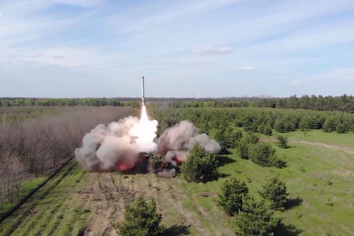 Imagen del misil Iskander lanzado por Rusia.