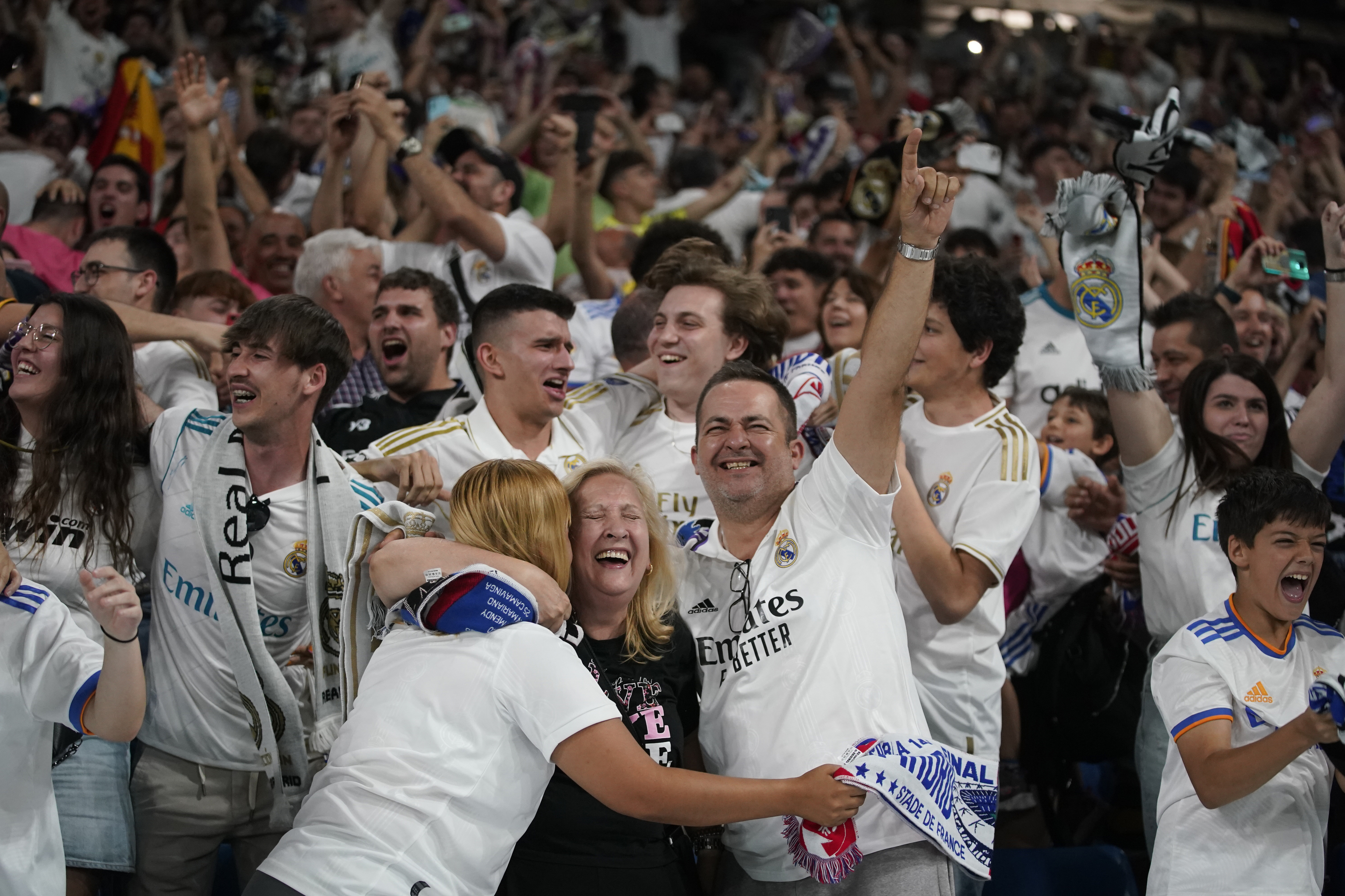 La alegría de la afición del Real Madrid.