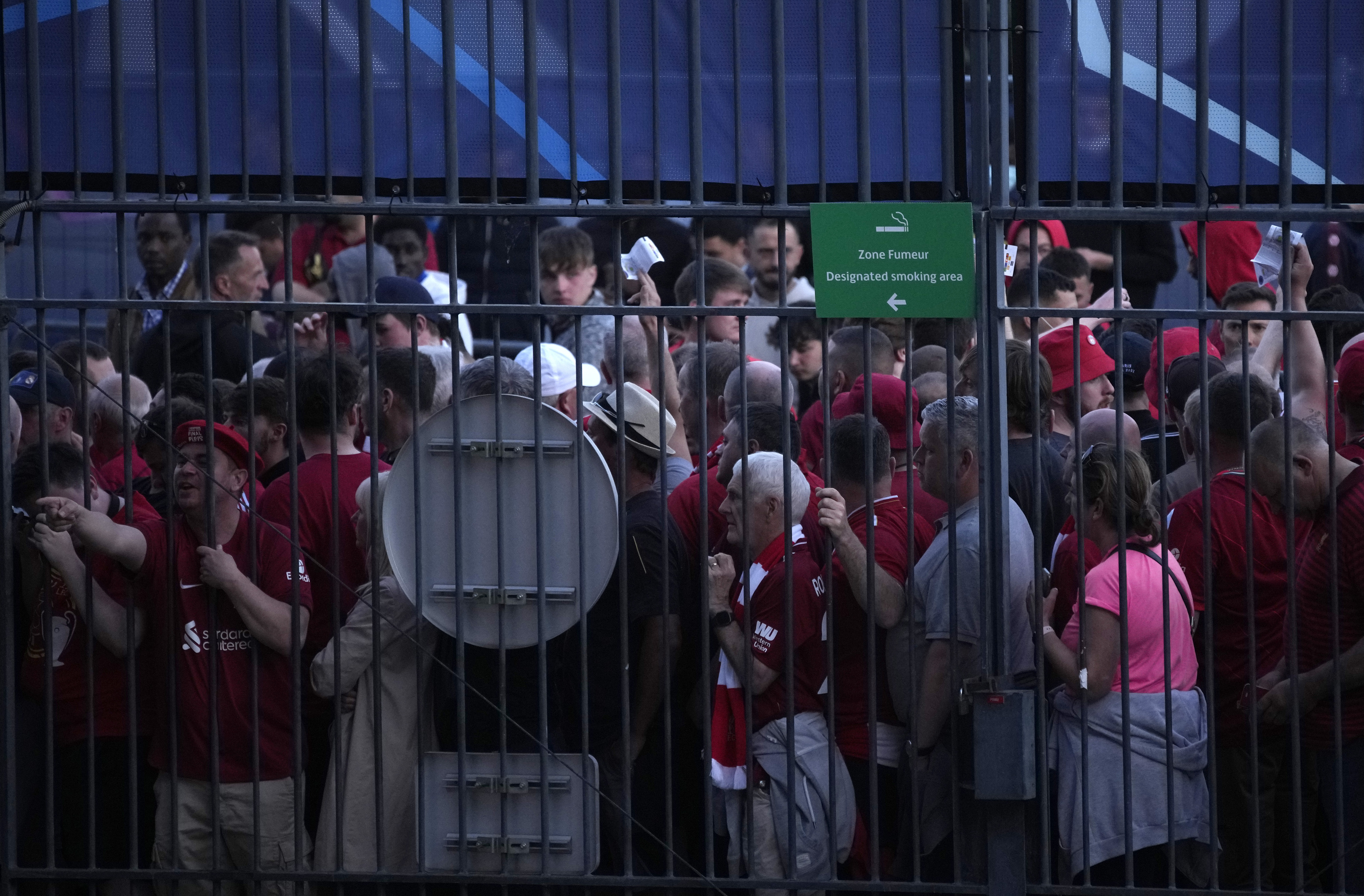 Liverpool fans, at the gates of the Stade de France last Saturday