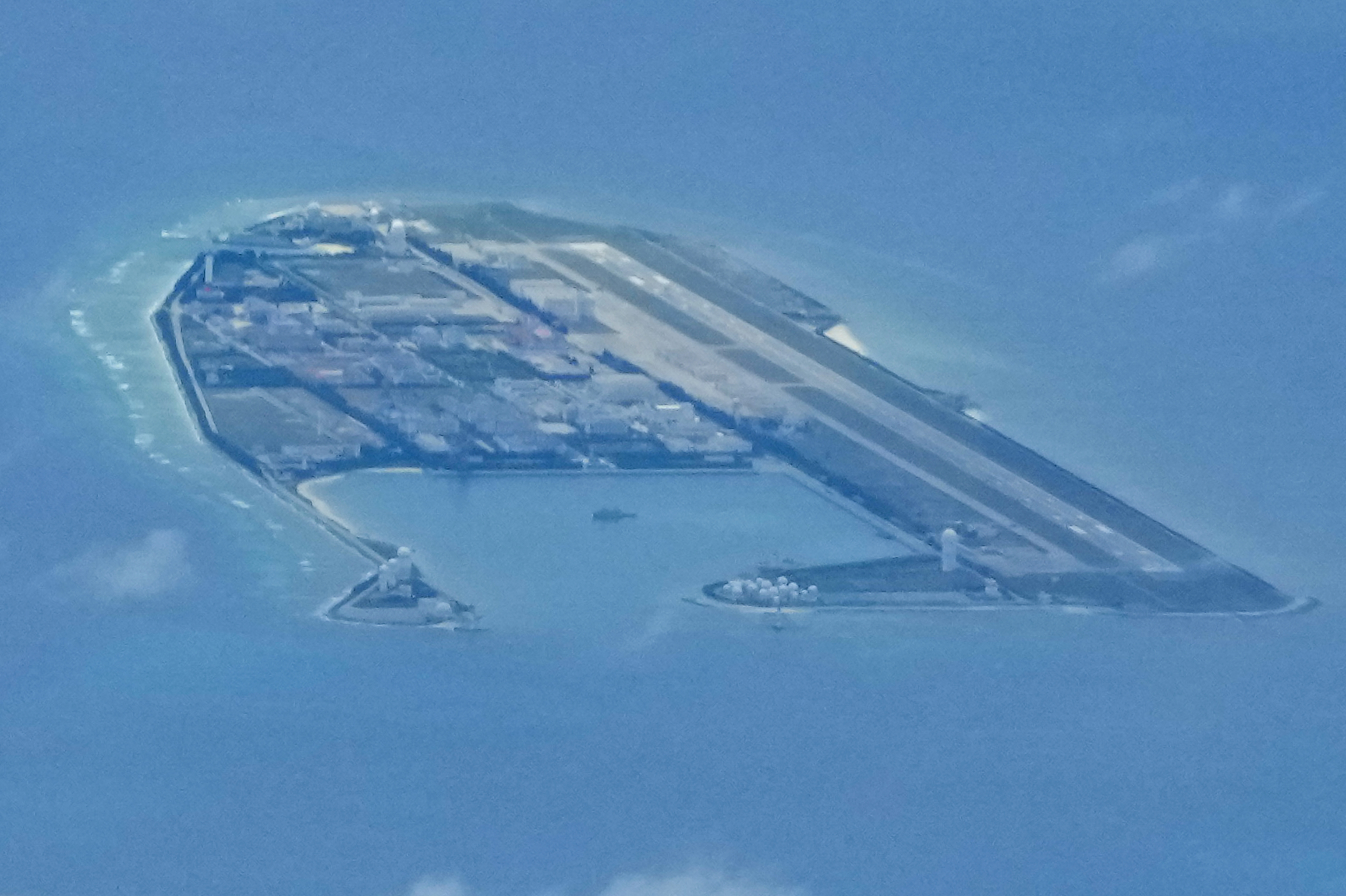 Chinese construction in the disputed Spratly Islands.