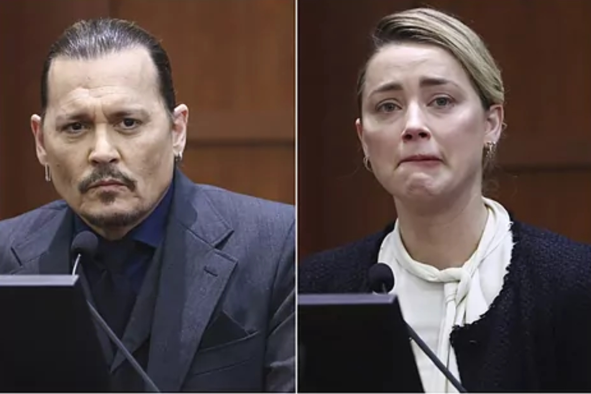 Johnny Depp y Amber Heard, durante sus respectivos testimonios