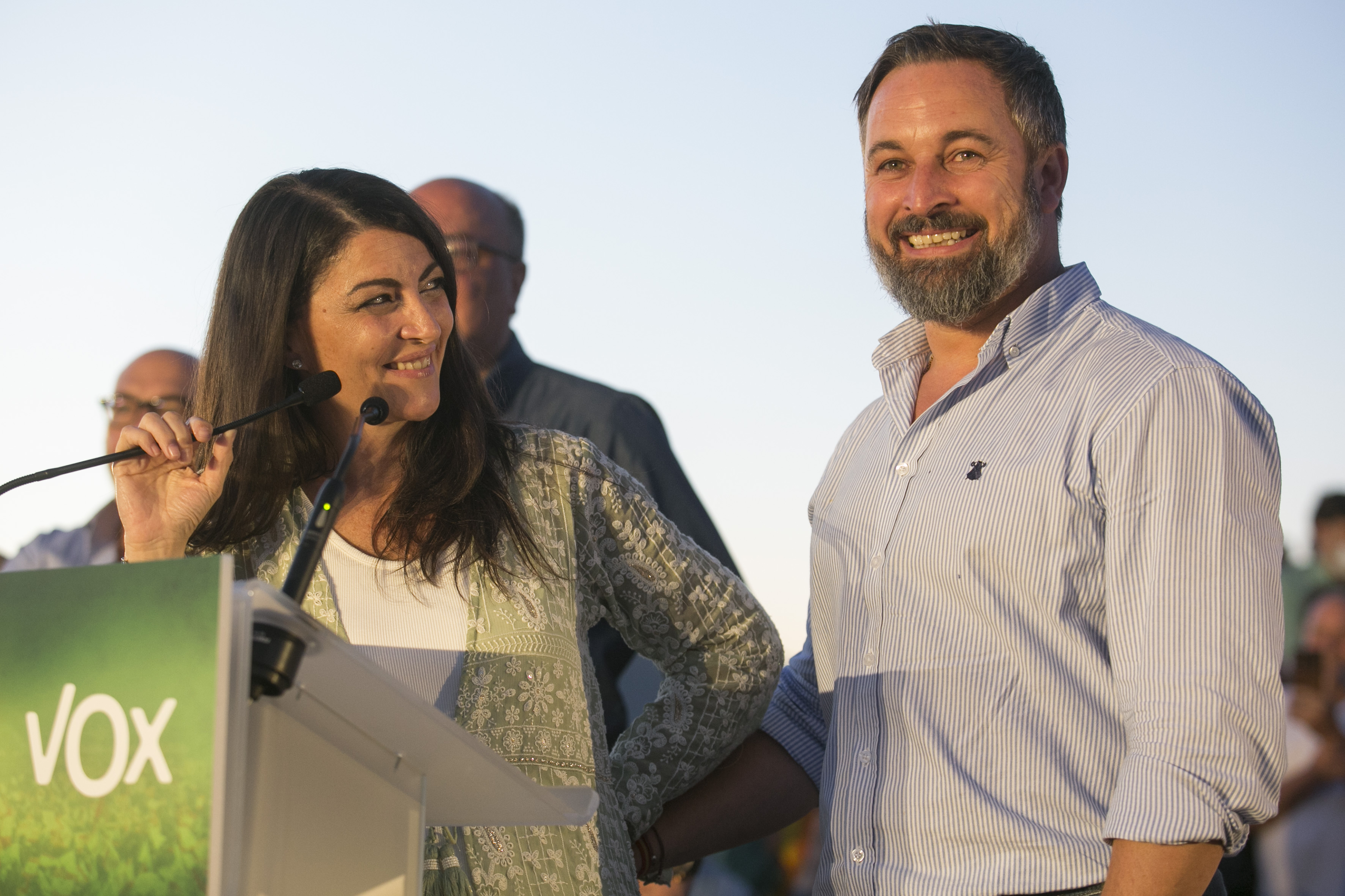 Macarena Olona and Santiago Abascal, M.  in an act