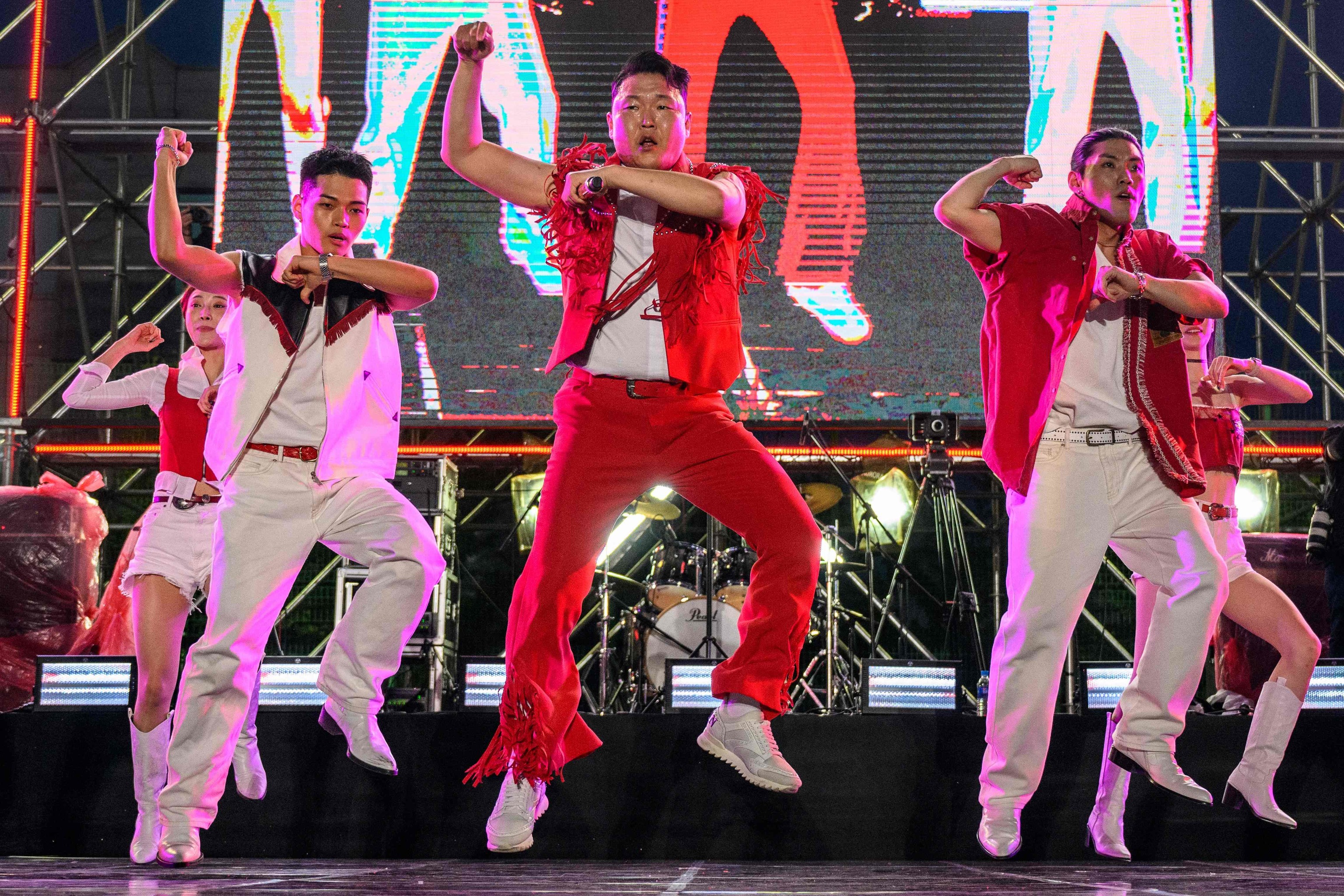 El cantante Psy durante su ltimo concierto en  Corea del Sur.