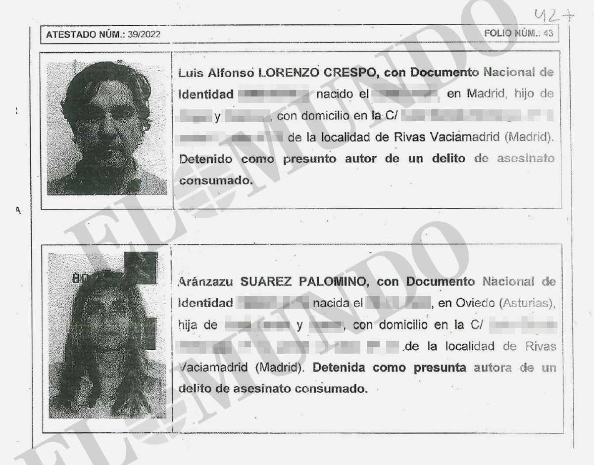 The police records of Luis Lorenzo and Arancha Palomino were collected in a summary.