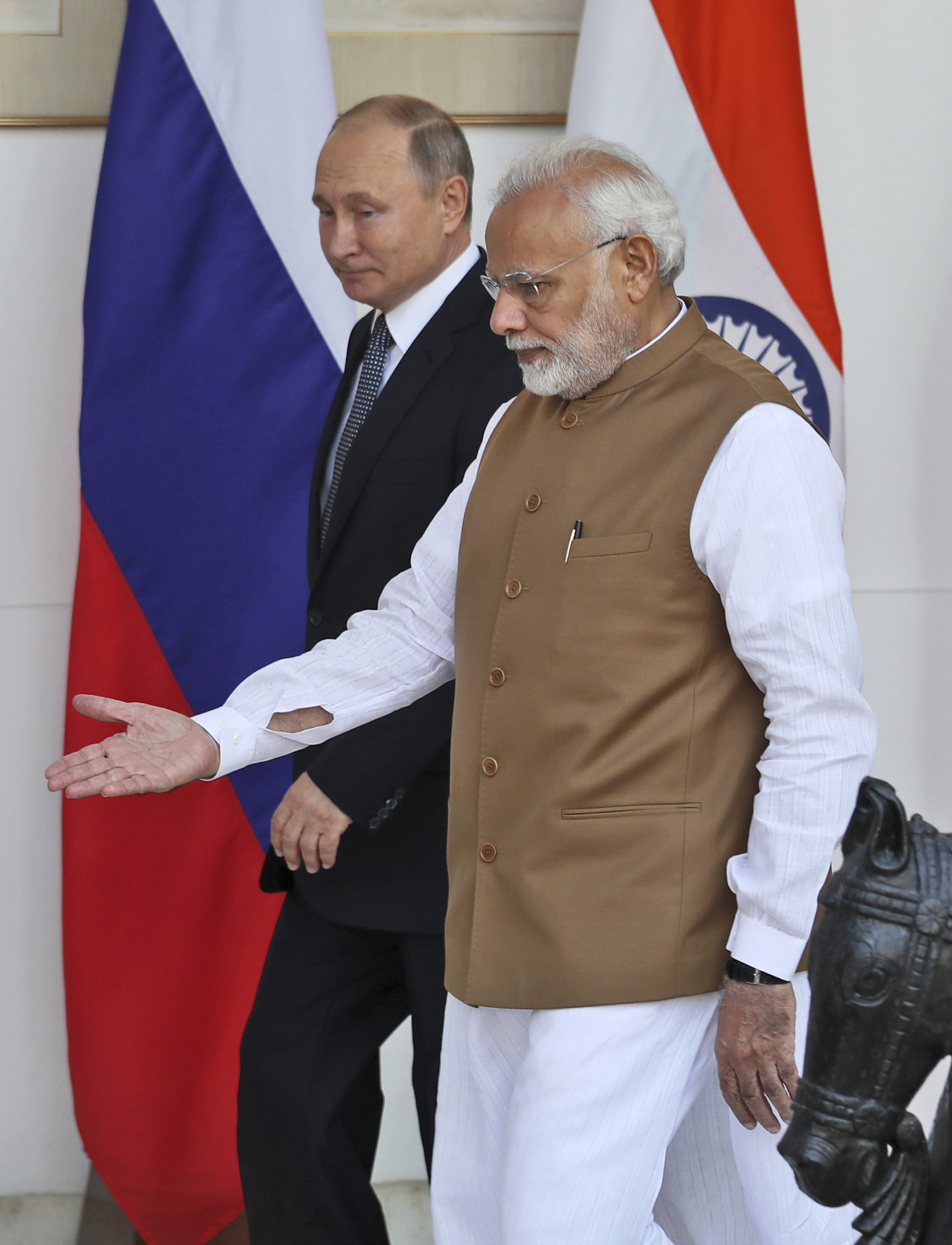 El primer ministro indio, Narendra Modi, junto a Putin.