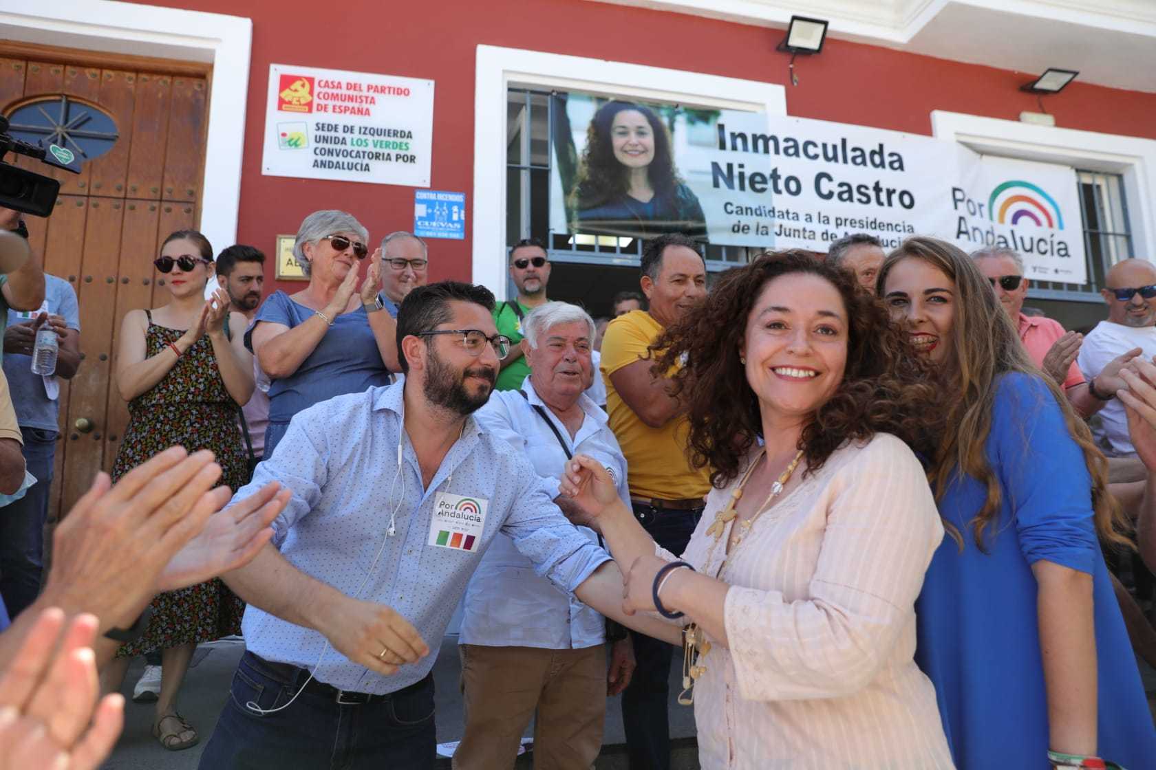 La candidata a la Junta de Por Andalucía, Inmaculada Nieto, en un acto electoral.