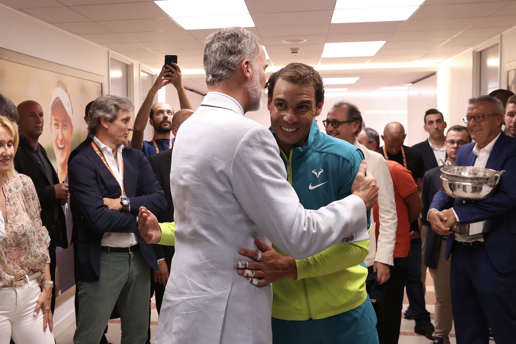 King Felipe VI congratulates Nadal.