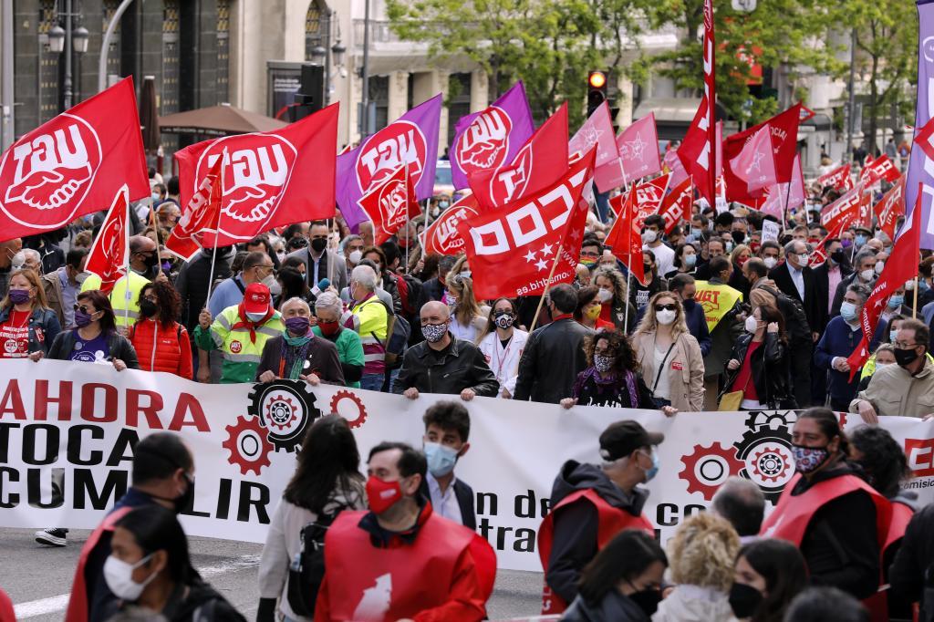 Manifestacin del Da del Trabajo, en mayo.