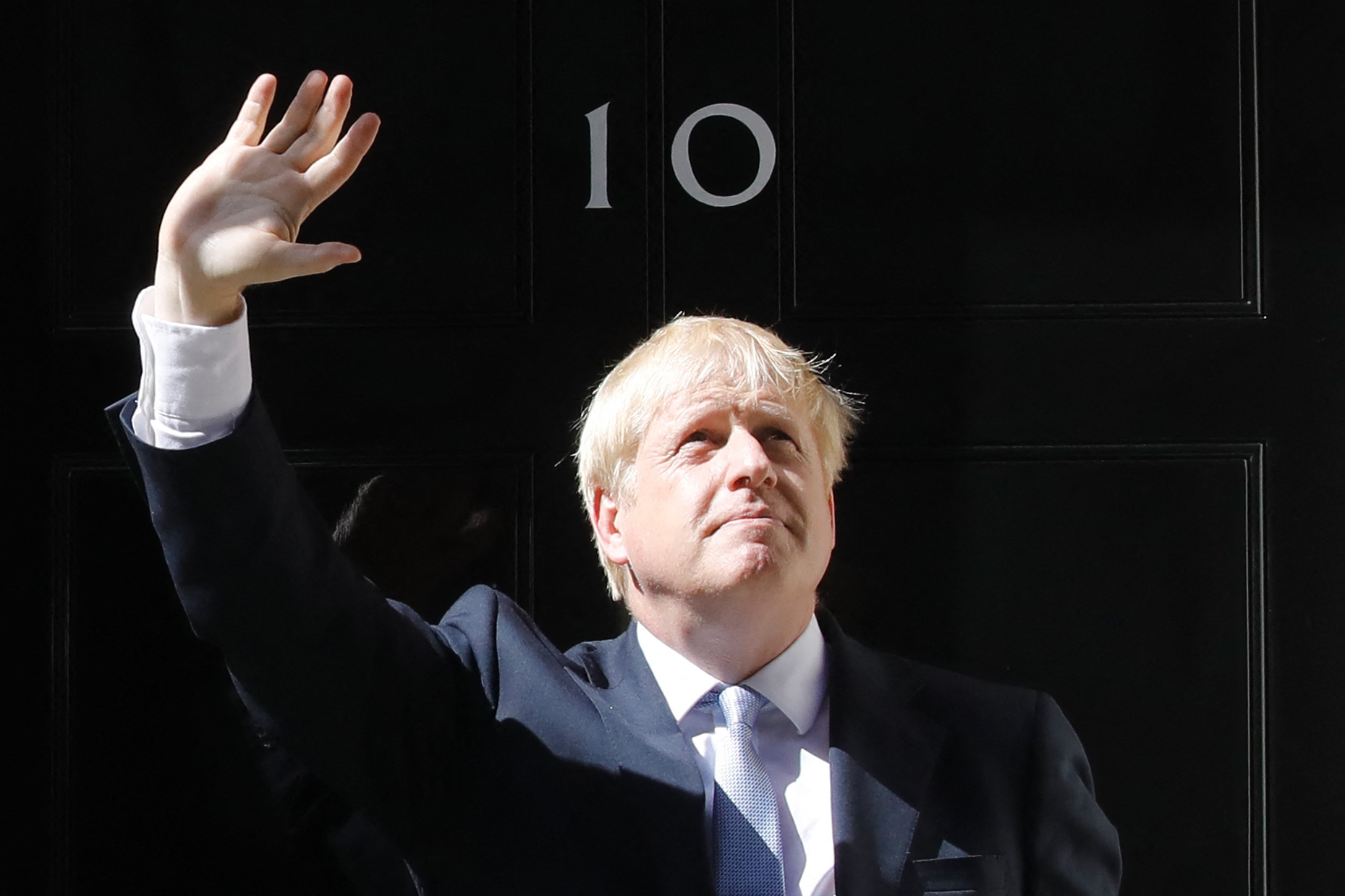 Boris Johnson at 10 Downing Street after being appointed prime minister.