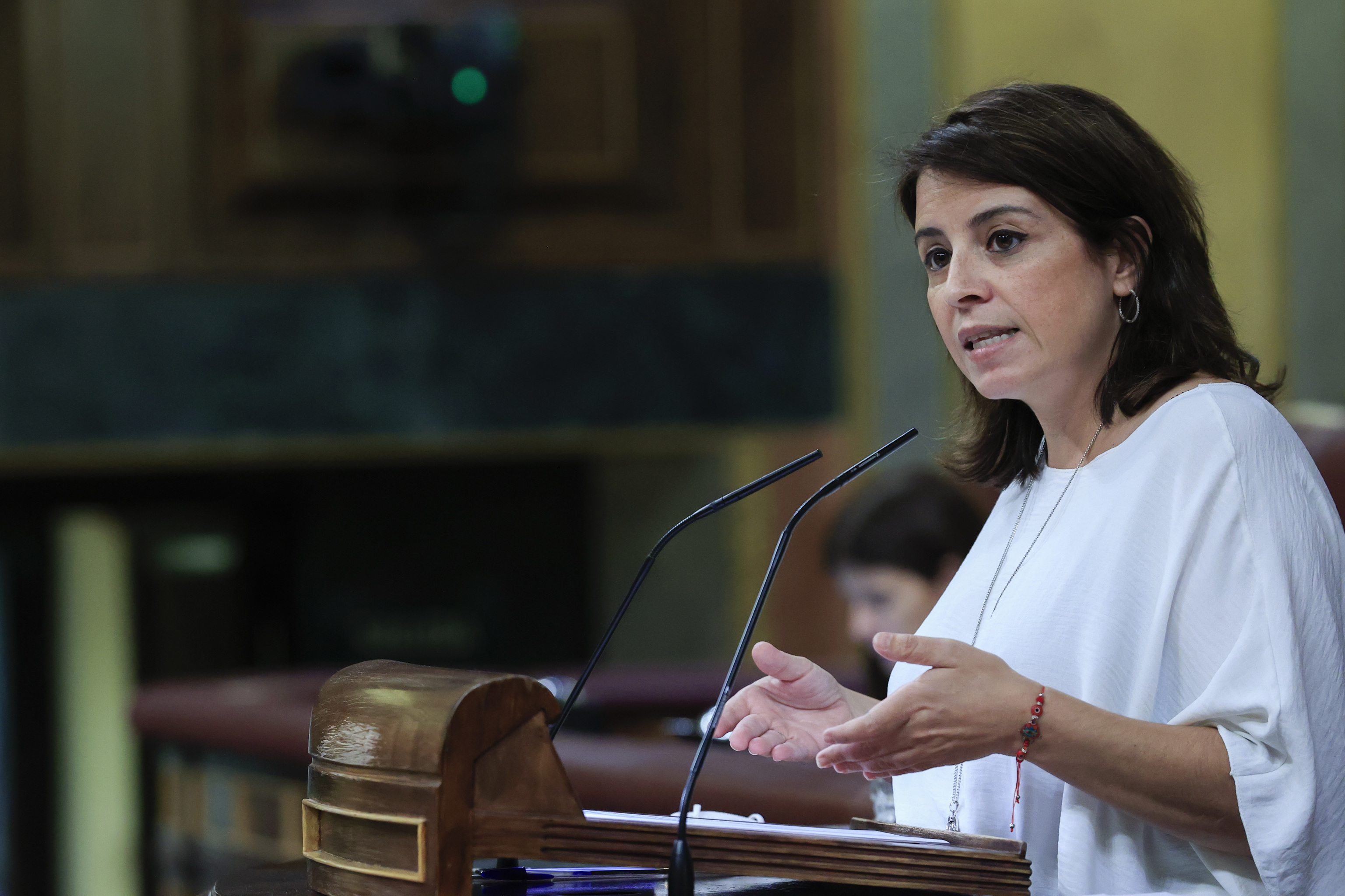 Adriana Lastra (PSOE) intervenes in the debate in Congress.