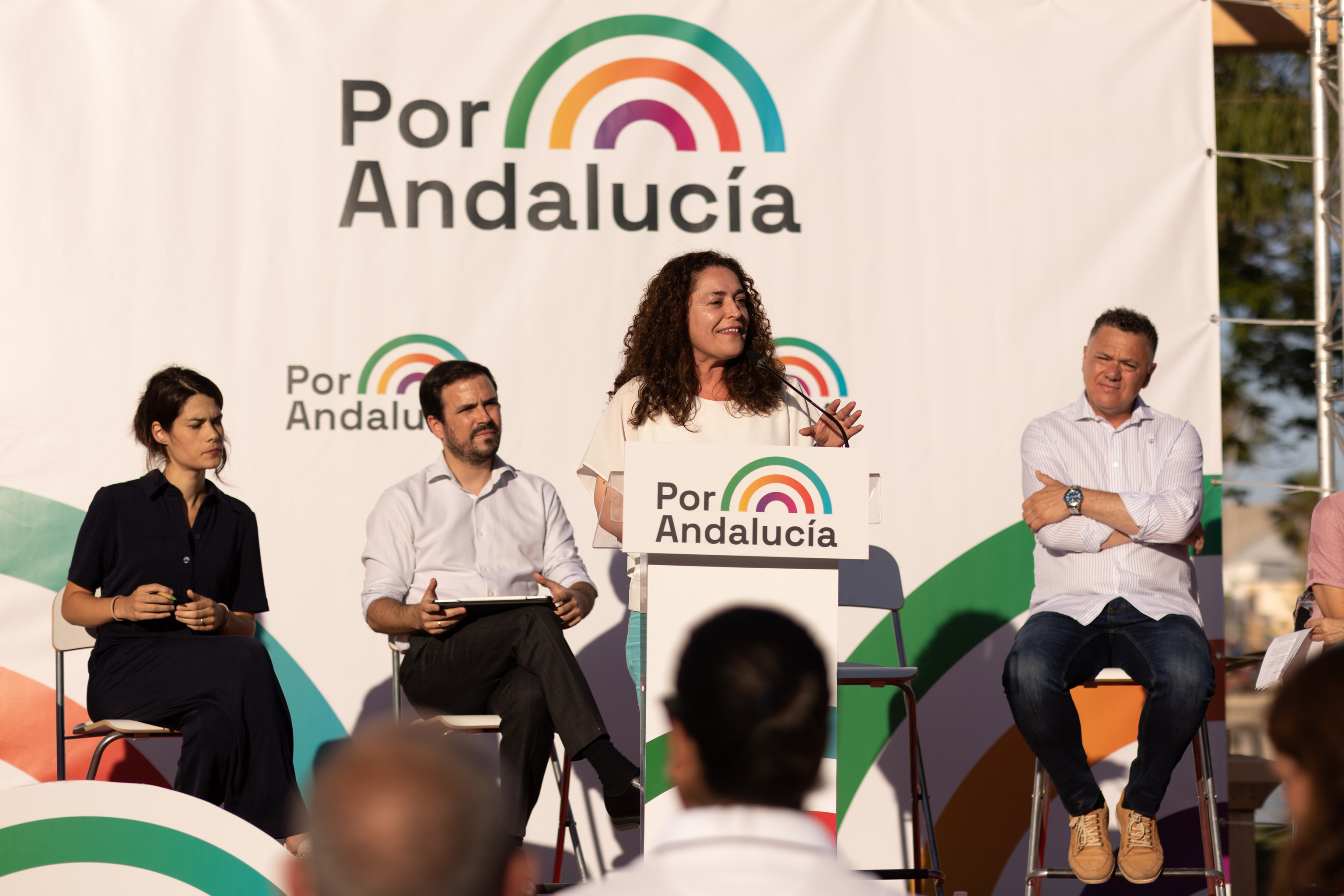 La candidata a la presidencia de la Junta de Andaluca de Por Andaluca, Inmaculada Nieto, en un acto en Mlaga.