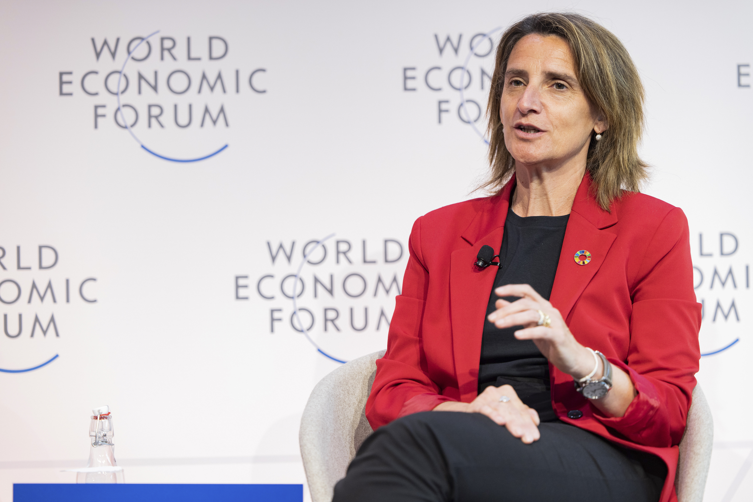 Teresa Ribera during the Davos Forum.