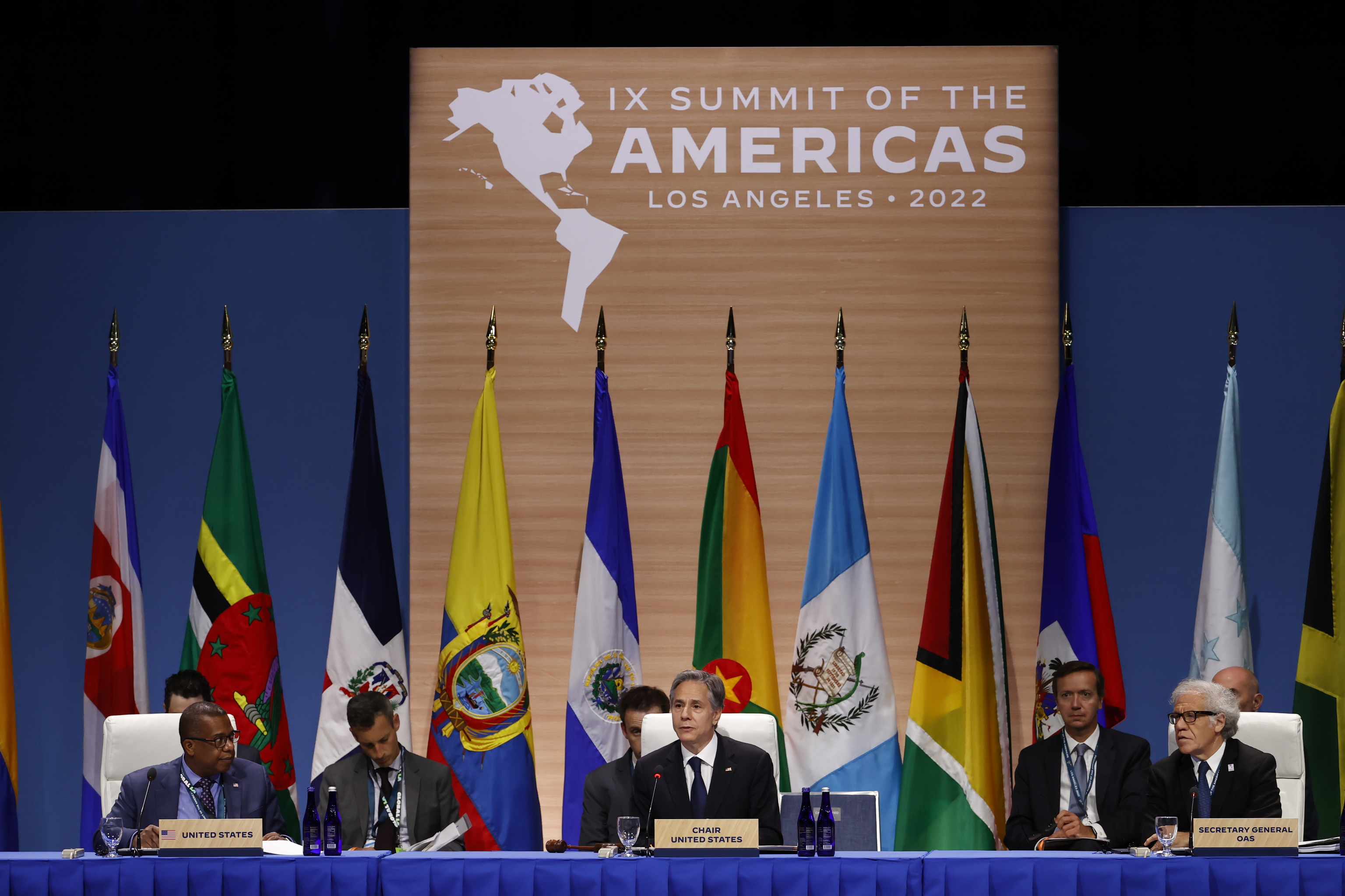 El secretario de Estado norteamericano, Antony Blinken, preside la sesión de apertura de la Cumbre de las Américas.