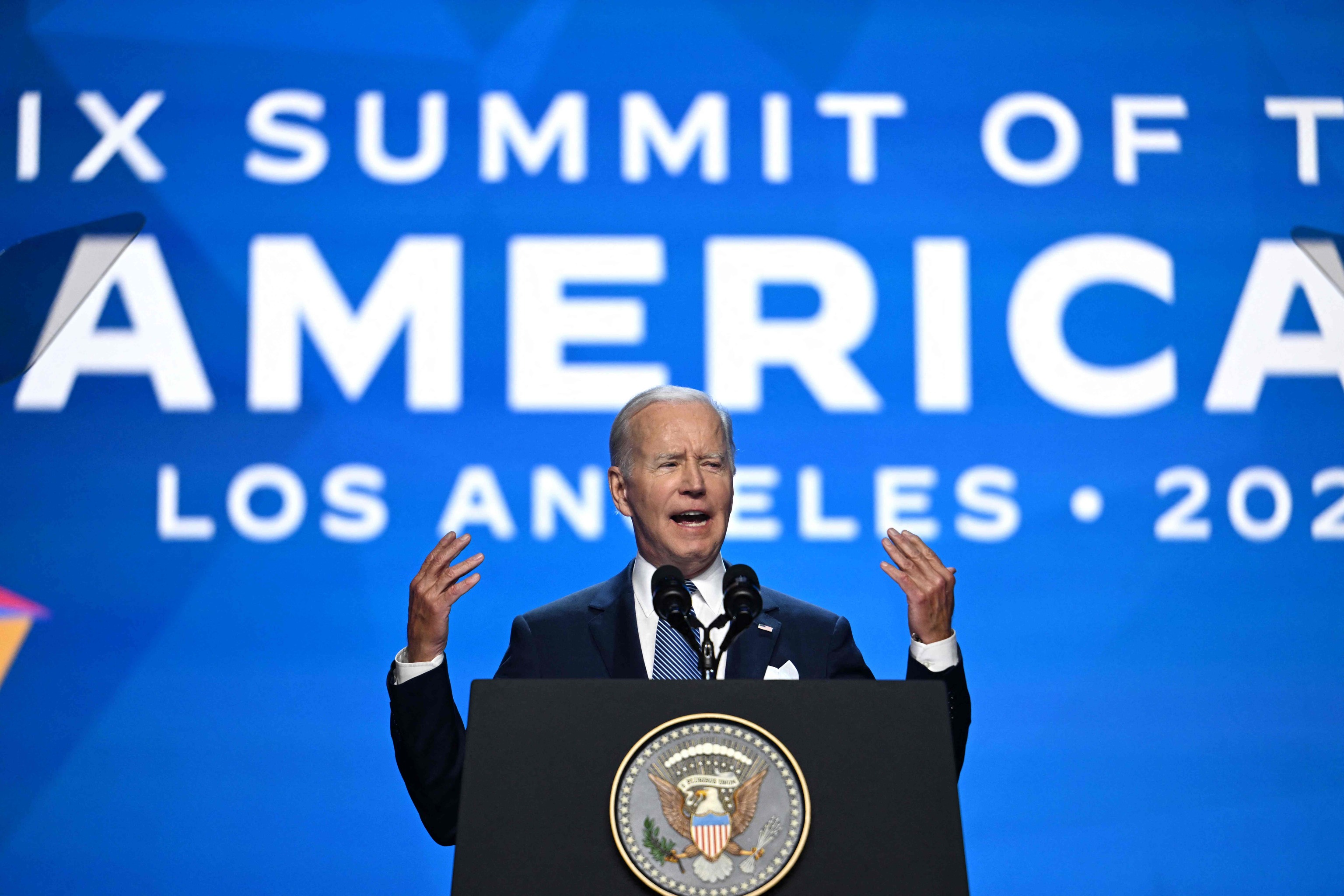 US President Joe Biden in his inaugural address at the AMI summit