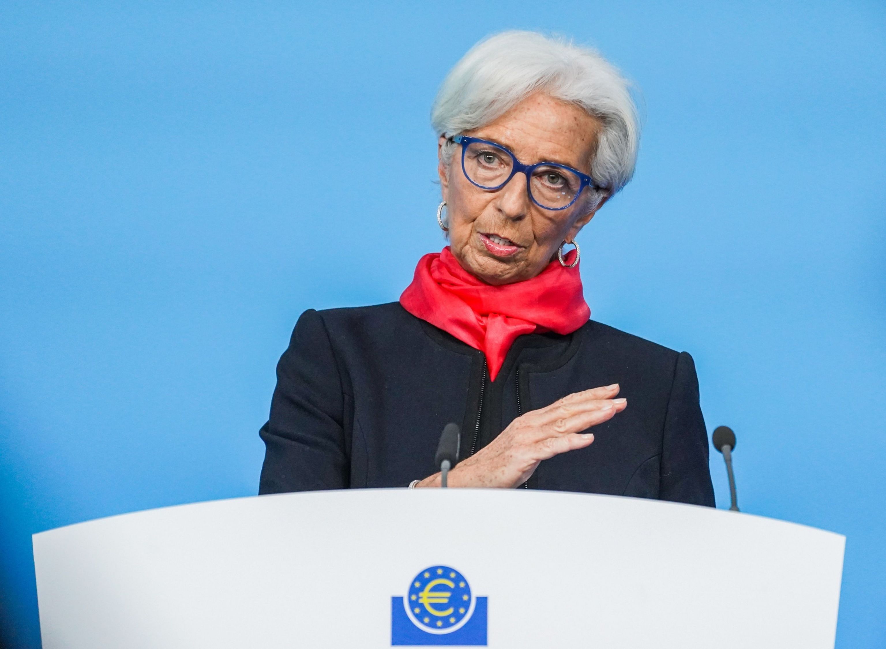 Christine Lagarde, presidenta del BCE, tras una reunin anterior.