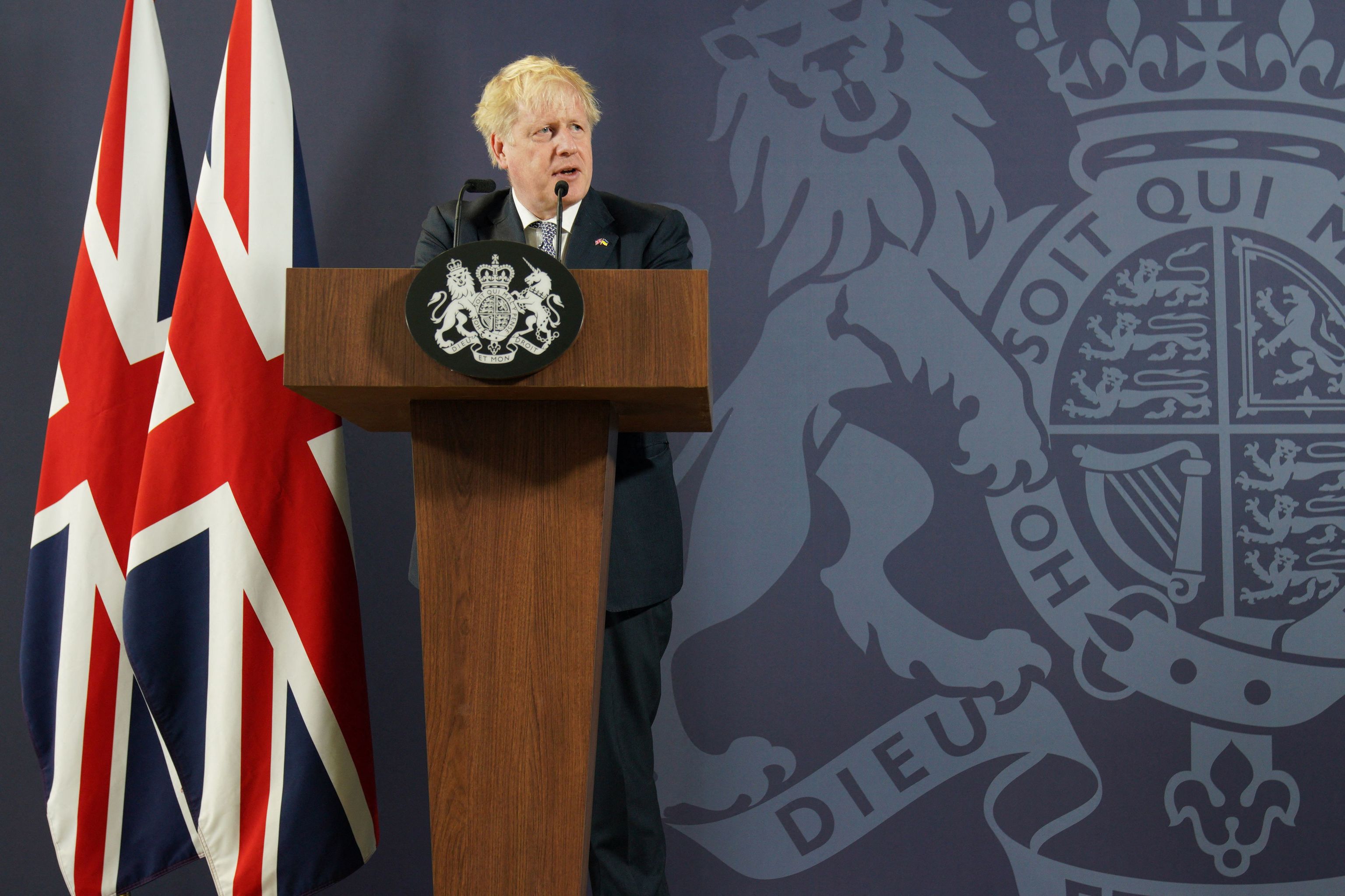 Boris Johnson at a press conference on June 9.