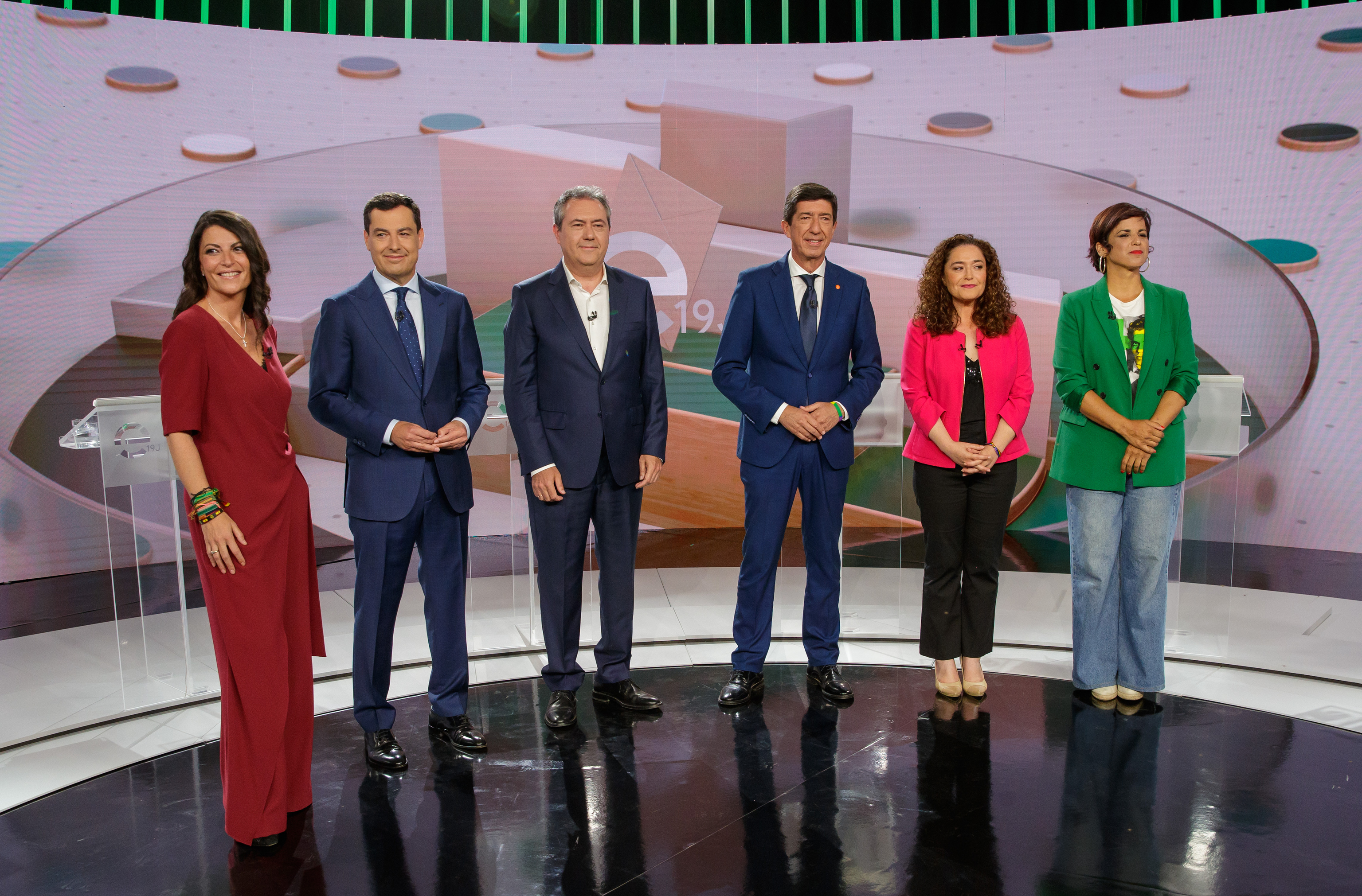Olona, Moreno, Espadas, Marn, Nieto y Rodrguez, antes del debate.