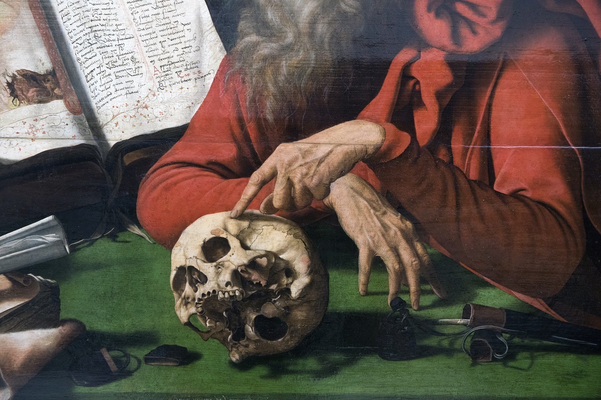 Detalle de 'San Jerónimo en su celda', de Marinus Claeszoon van Reymerswaele, una de las obras de la exposición.