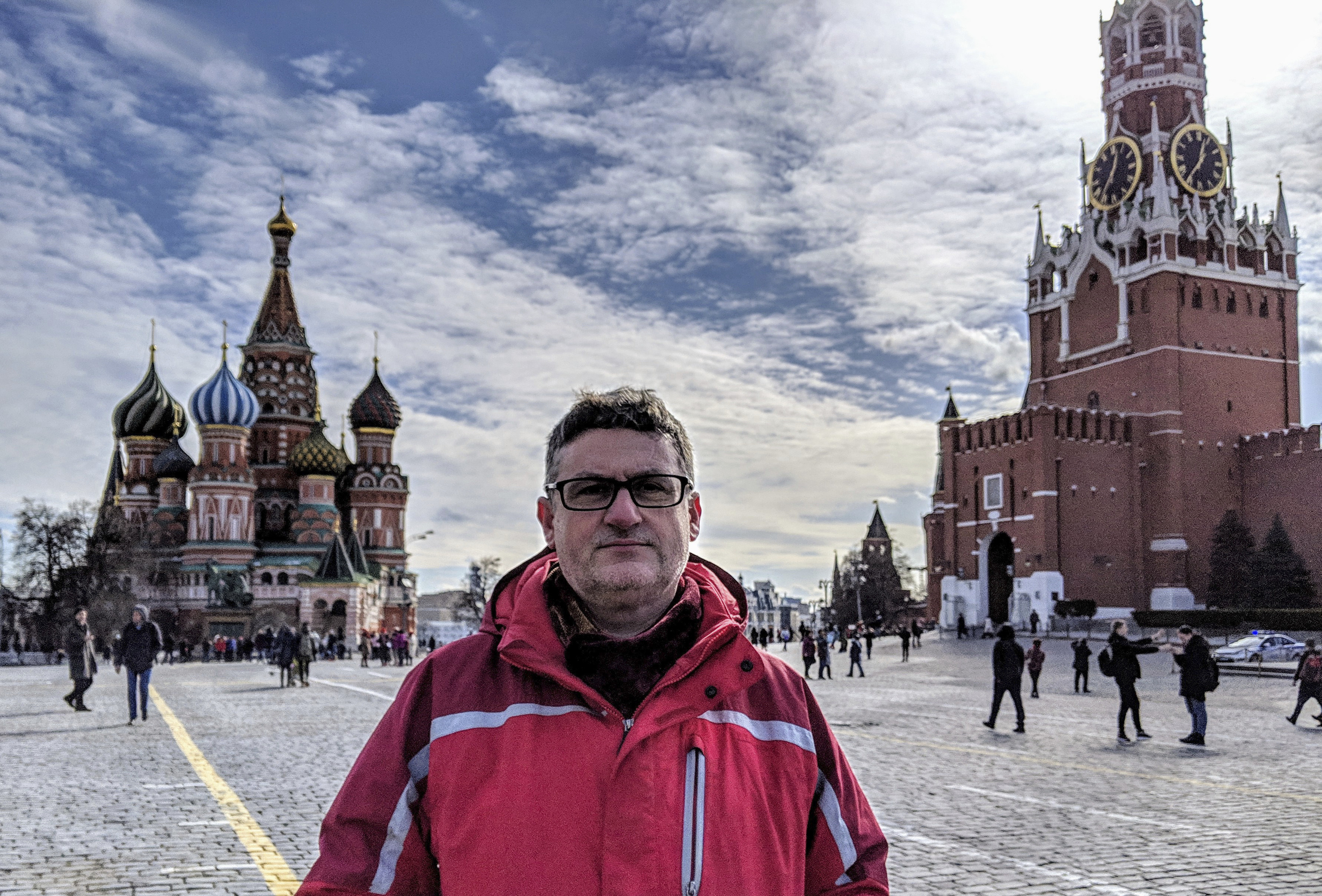Mark Galeotti, en la Plaza Roja de Moscú.