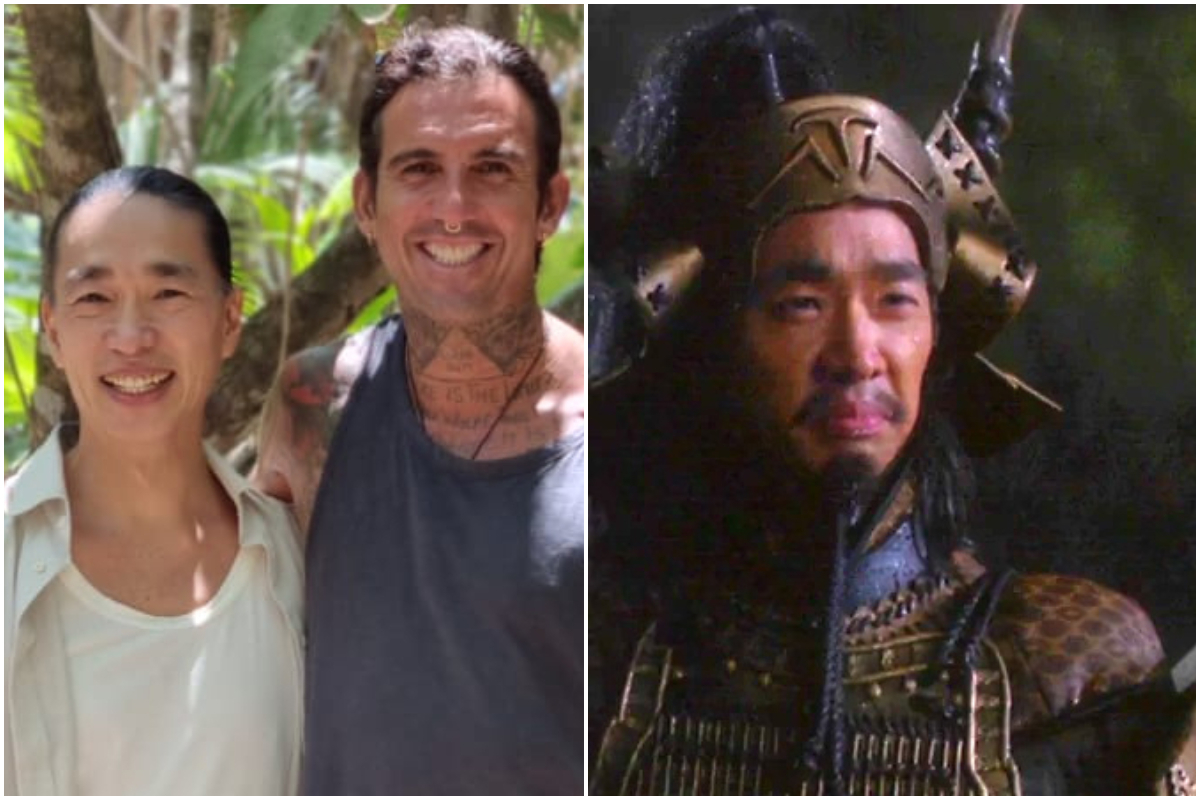 A la izquierda, Venant Wong junto a Josef Ajram. A la derecha, Venant Wong en su papel como Morimoto en Xena La Princesa Guerrera.