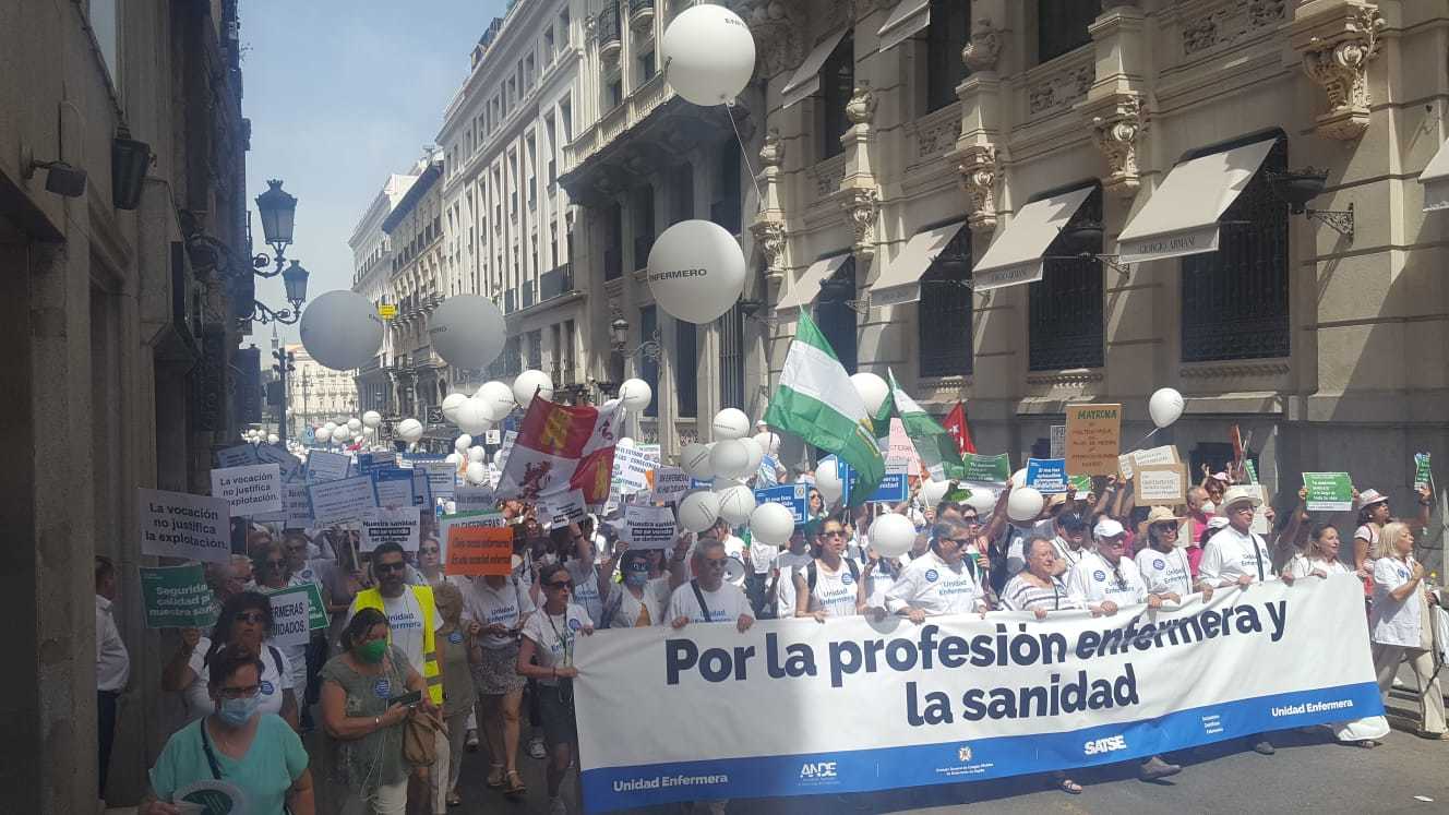 Manifestación por las calles de Madrid.