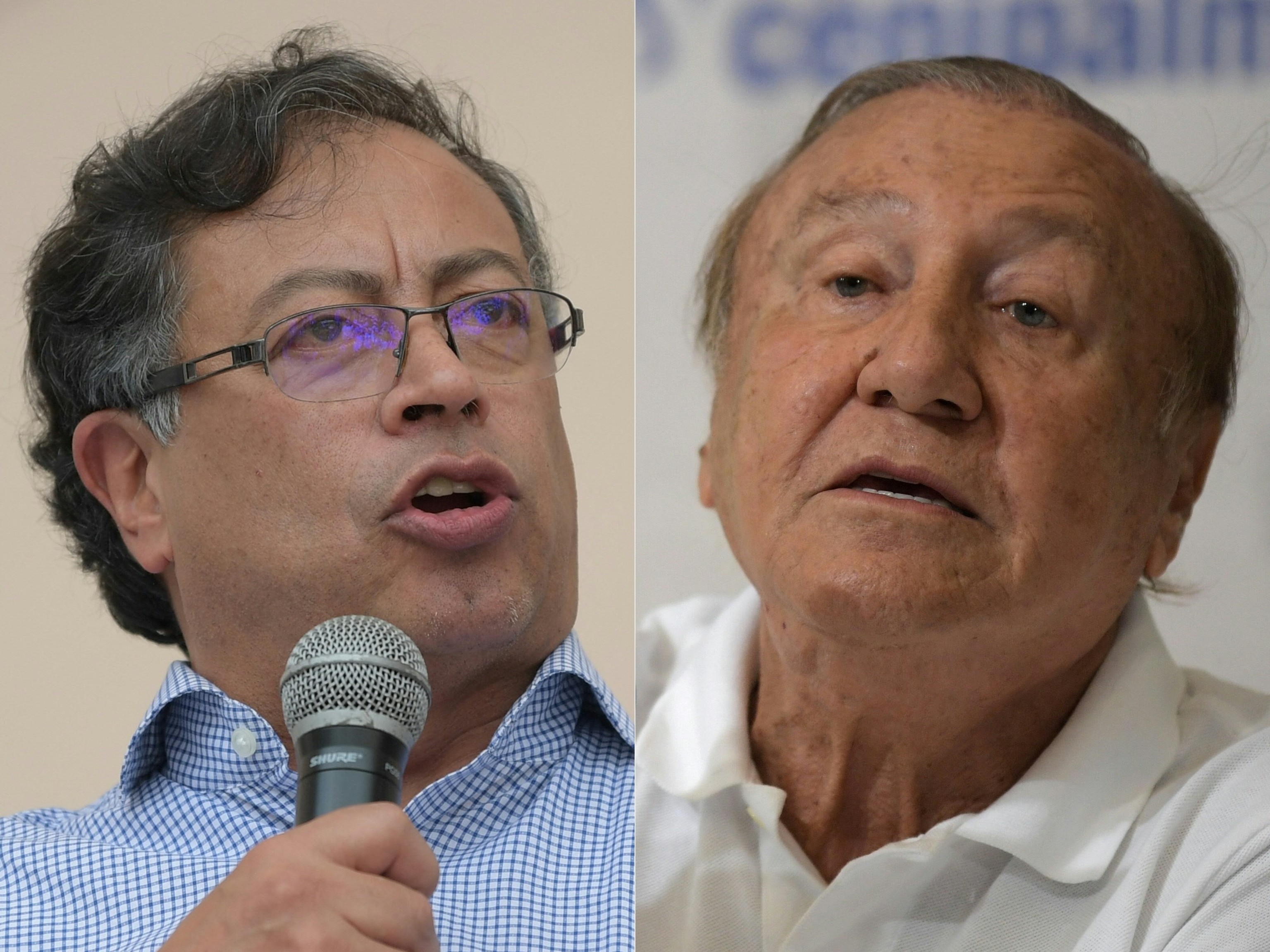 Gustavo Petro y Rodolfo Hernández, candidatos a presidente de Colombia.