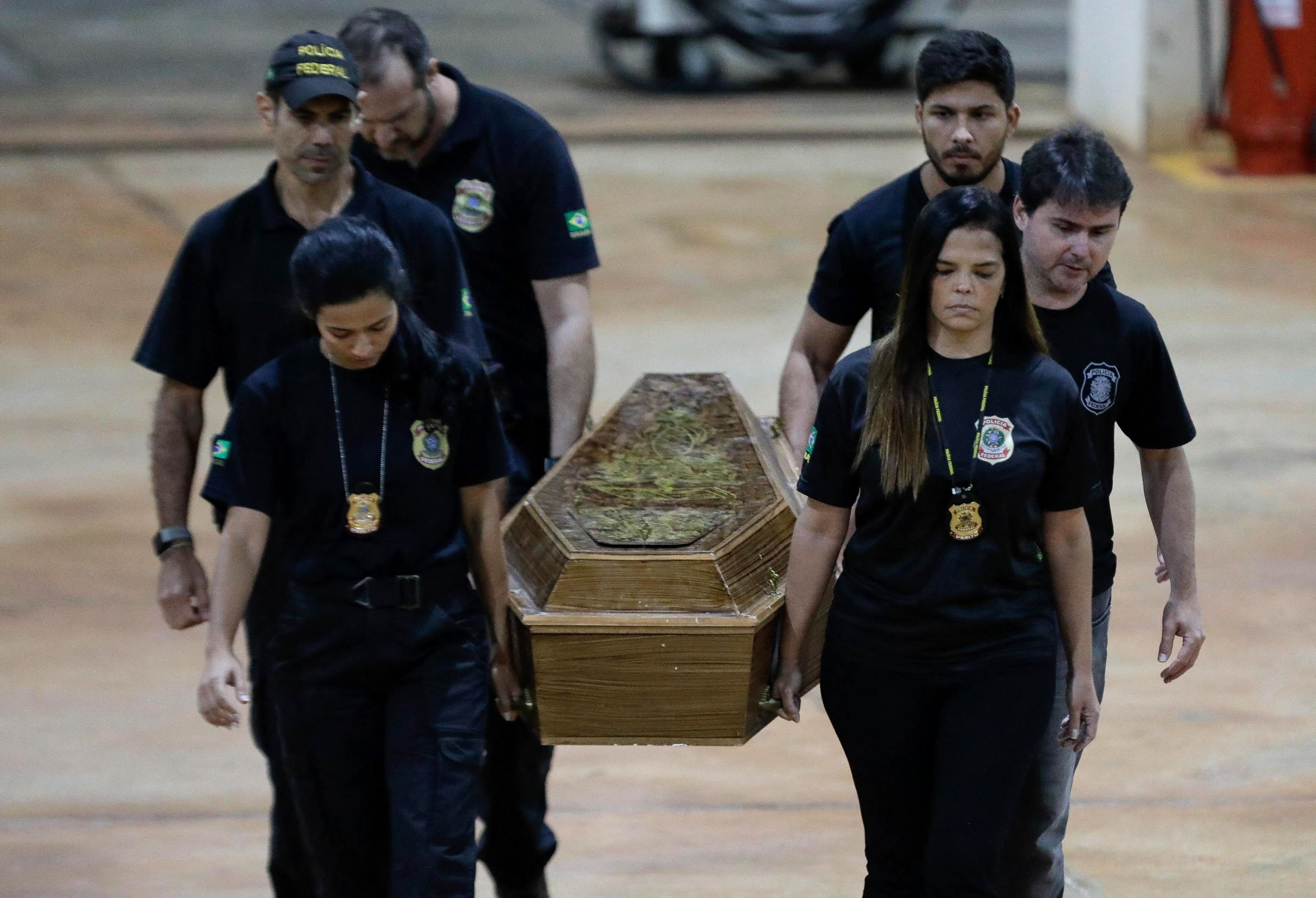 Uno de los cuerpos, tras el anlisis forense realizado en Brasilia.