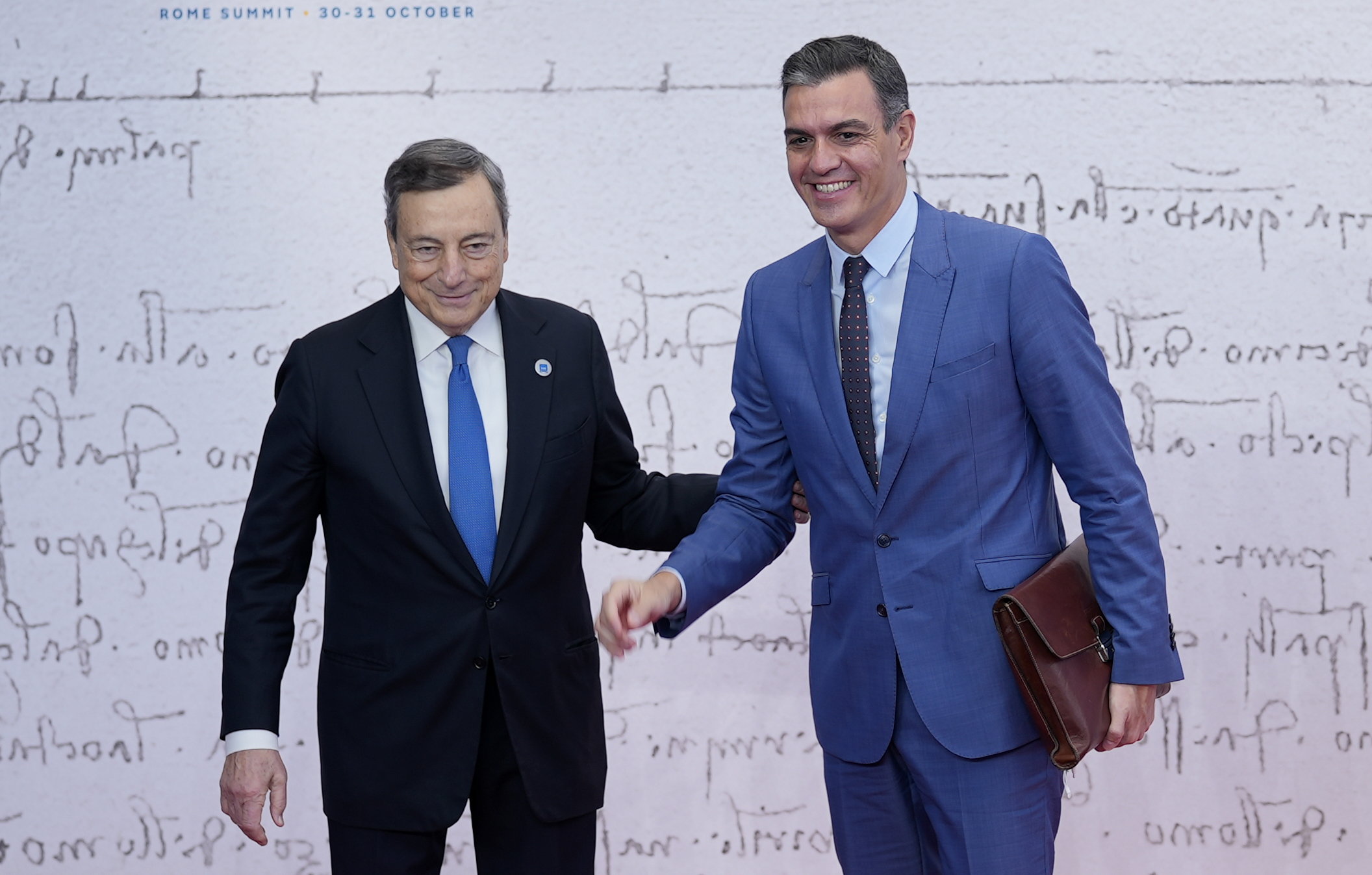 El primer ministro italiano, Mario Draghi y el presidente del Gobierno, Pedro Snchez.