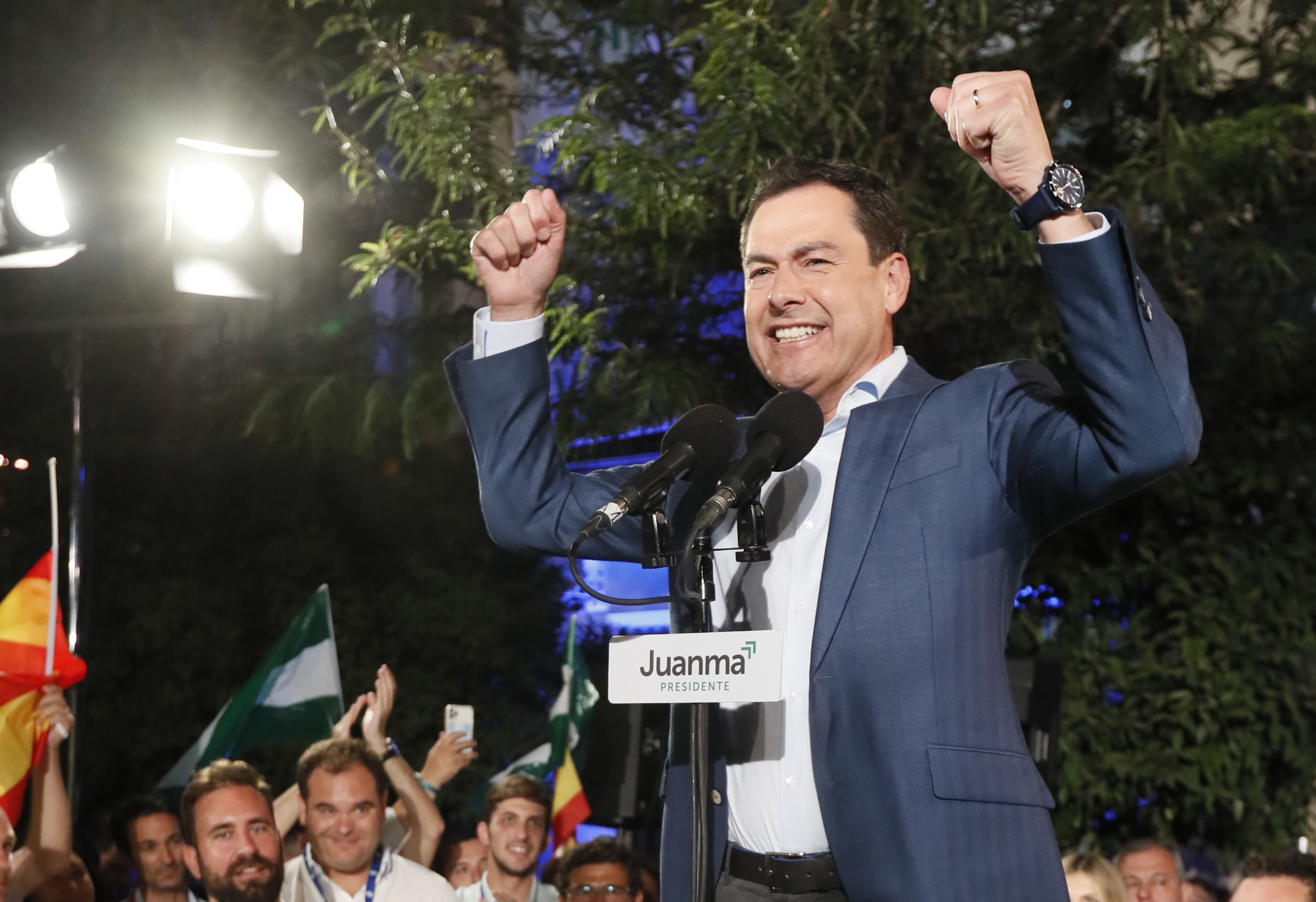 Juan Manuel Moreno Bonilla, tras su triunfo electoral.