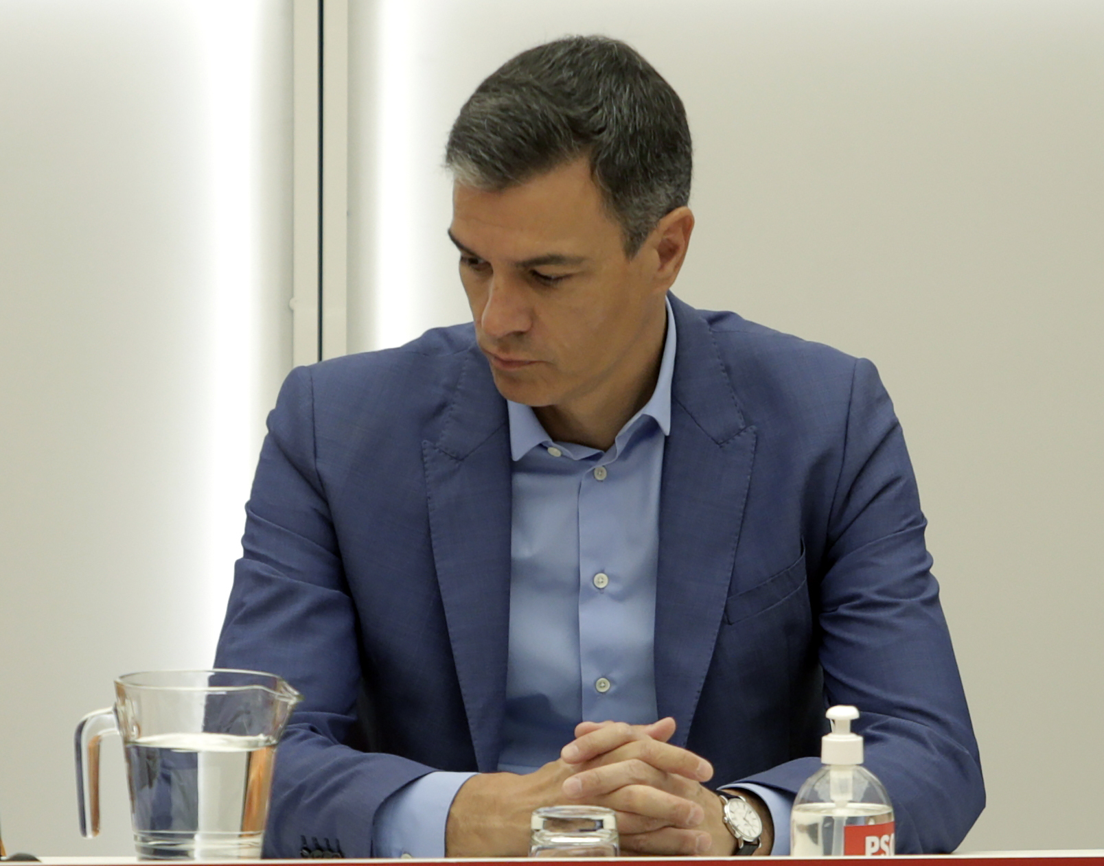 Pedro Sánchez, este lunes, en la reunión de la Ejecutiva Federal del PSOE.