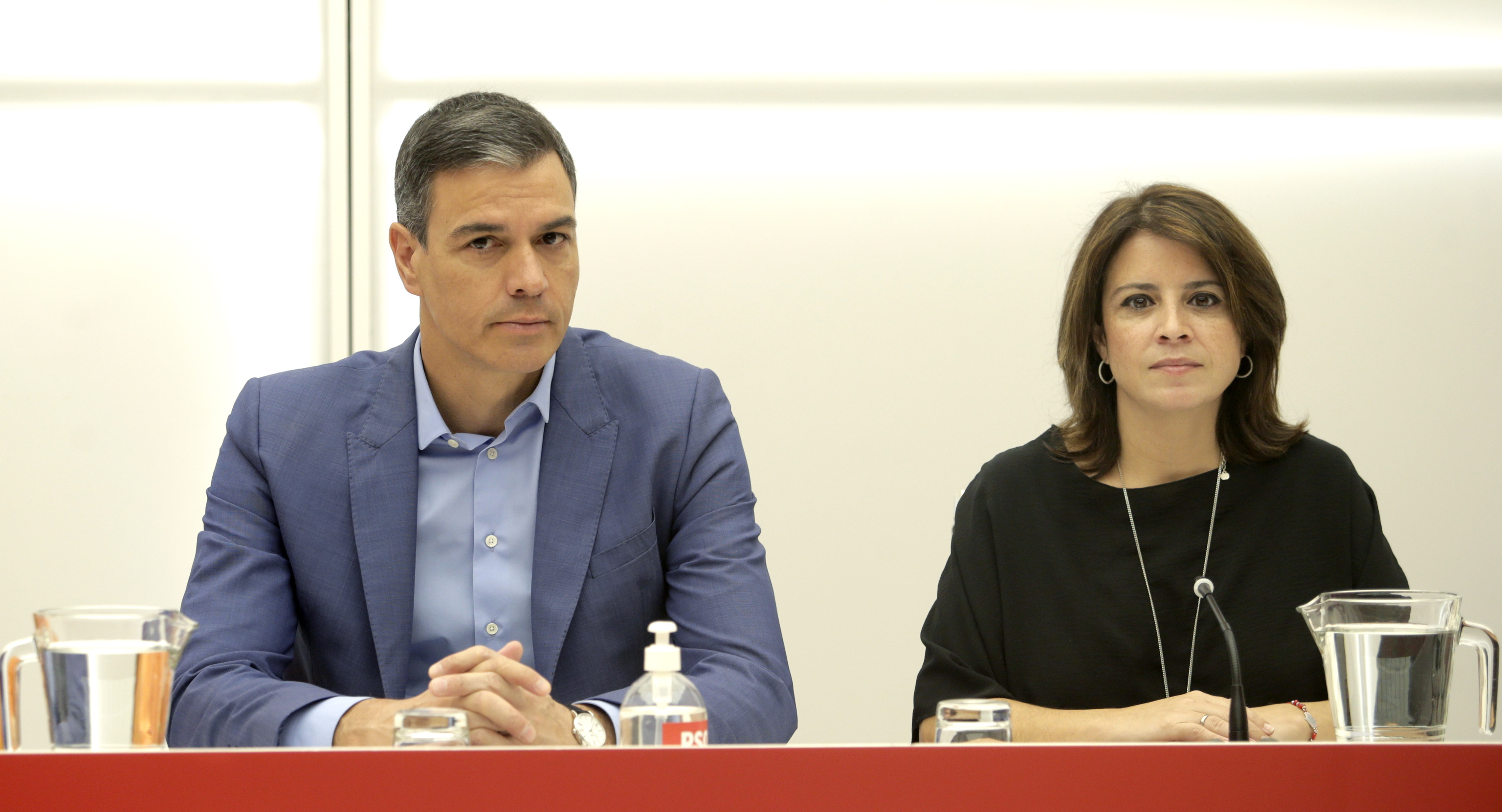 Pedro Snchez junto a Adriana Lastra en la Ejecutiva Federal del PSOE.