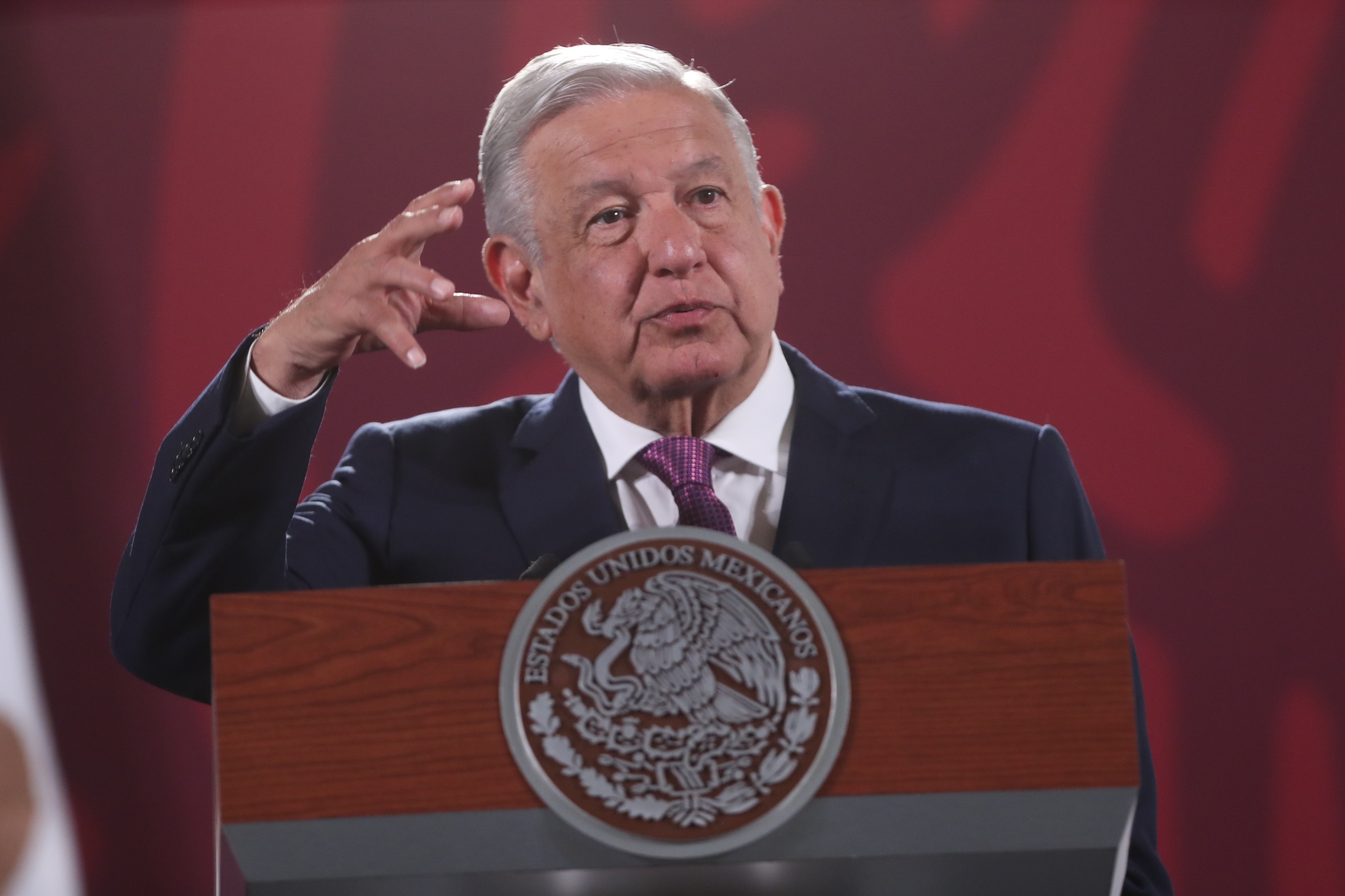 Andrés Manuel López Obrador, presidente de México, en rueda de prensa matinal el 21 de junio.