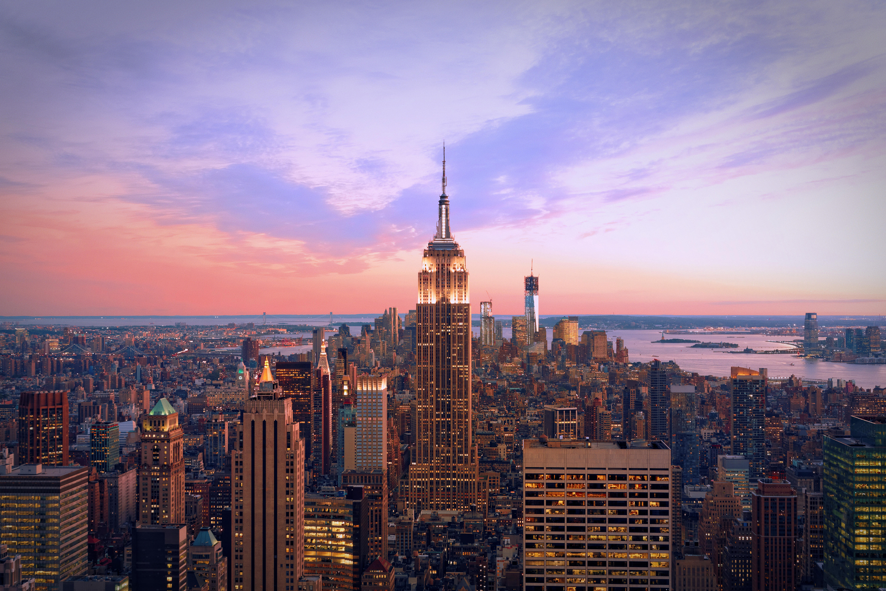 Manhattan vista desde l Top of the Rock, ubicado en la cima del Centro Rockefeller de Nueva York.