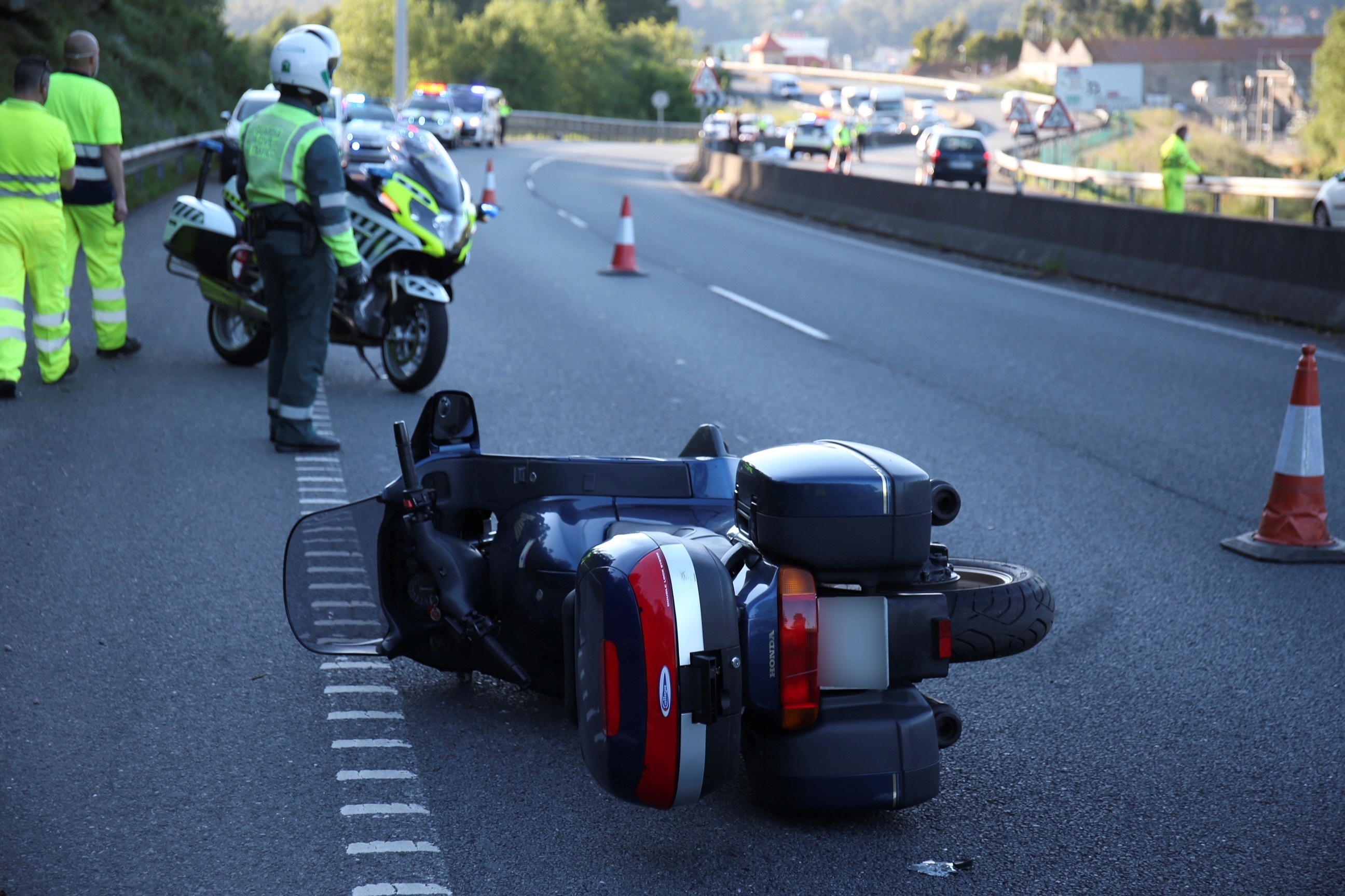 Accidente mortal de un motociclista ocurrido en Pontevedra este año