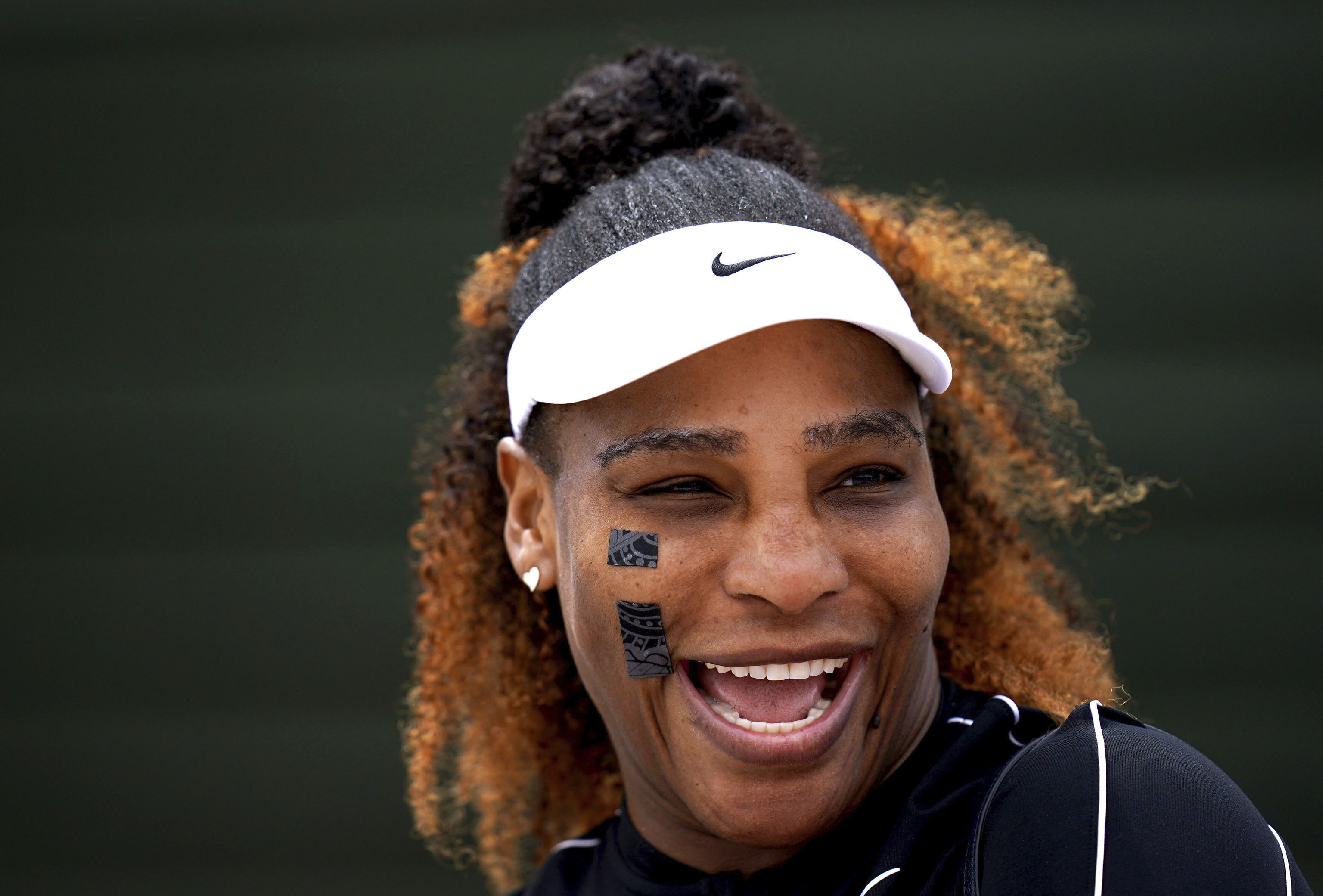 Serena in recent practice at Wimbledon.