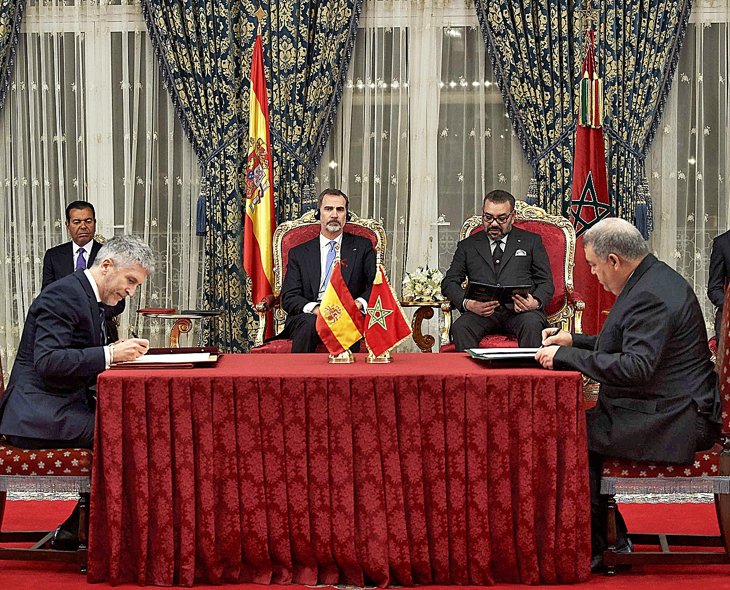 Firma del acuerdo bilateral en el Palacio Agdal.