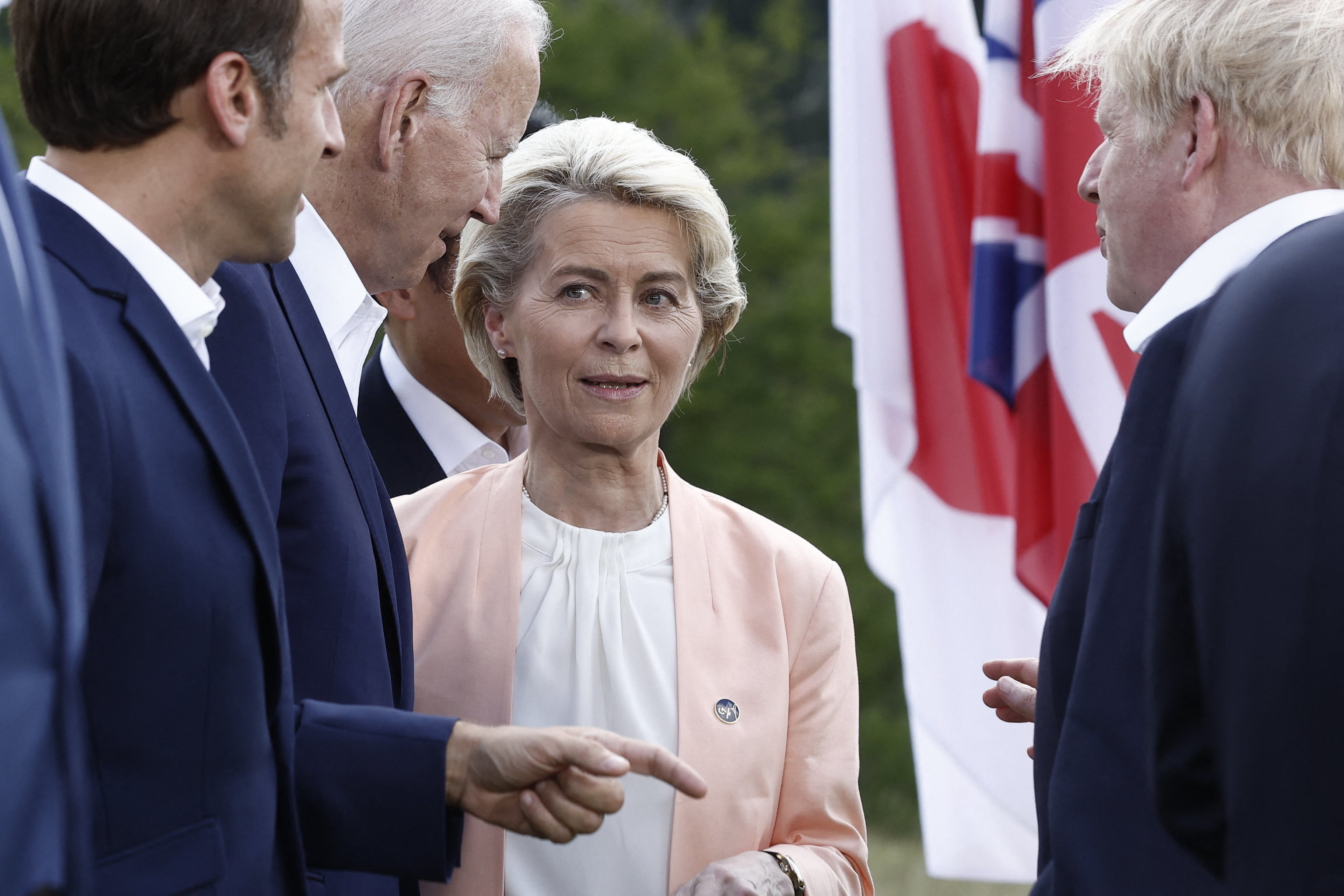 Von der Leyen, Macron, Biden y Johnson, en la cumbre del G7