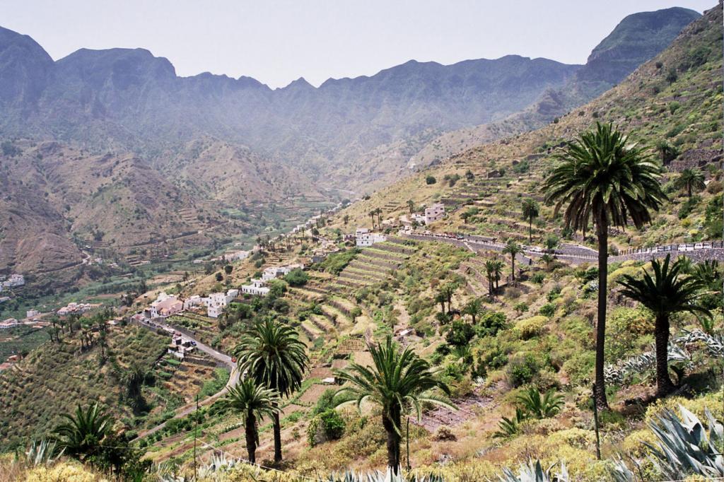 Vista general del valle de Hermigua, en La Gomera.