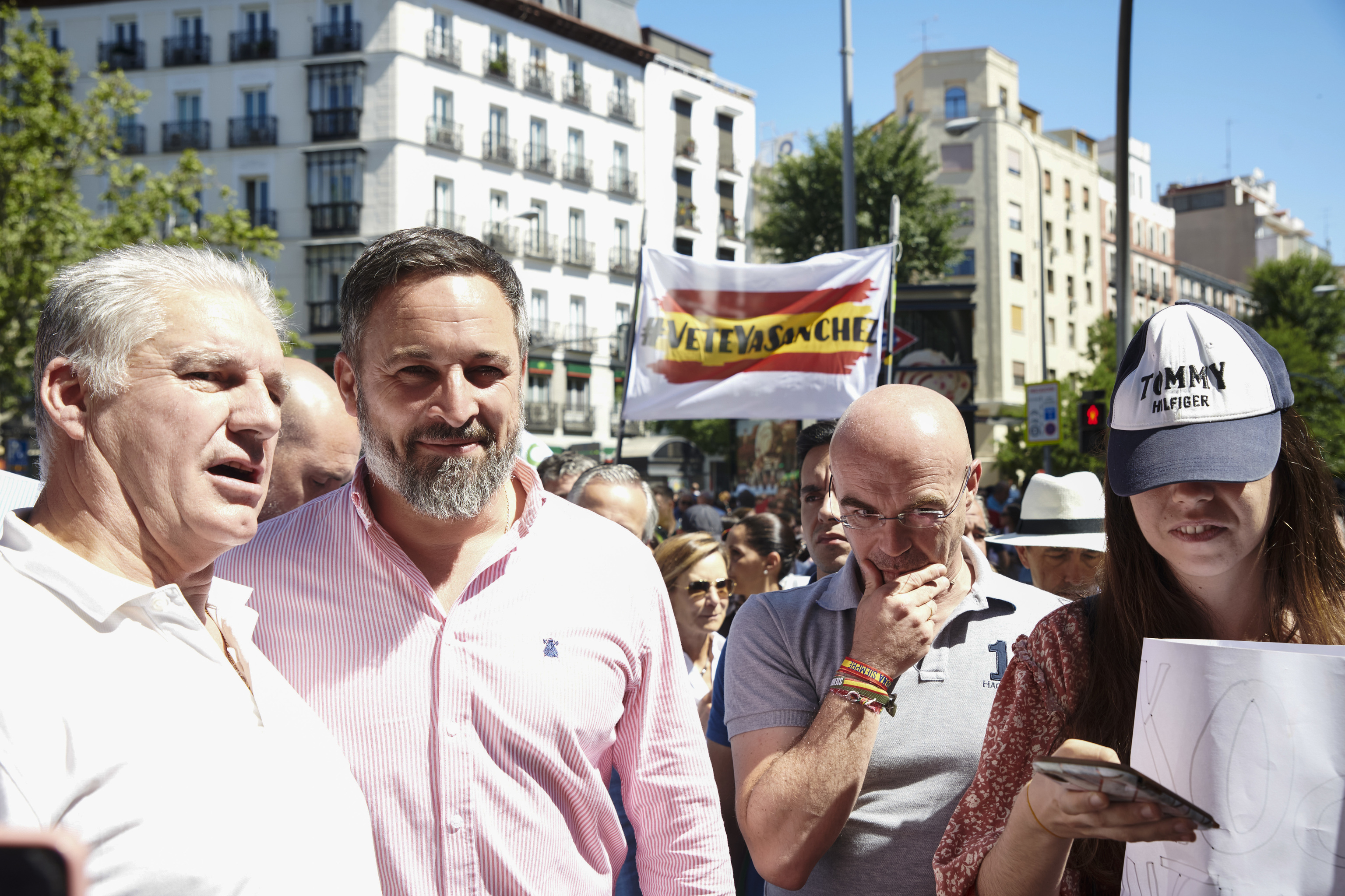 Santiago Abascal y Jorge Buxadé, el domingo en la protesta antiabortista.