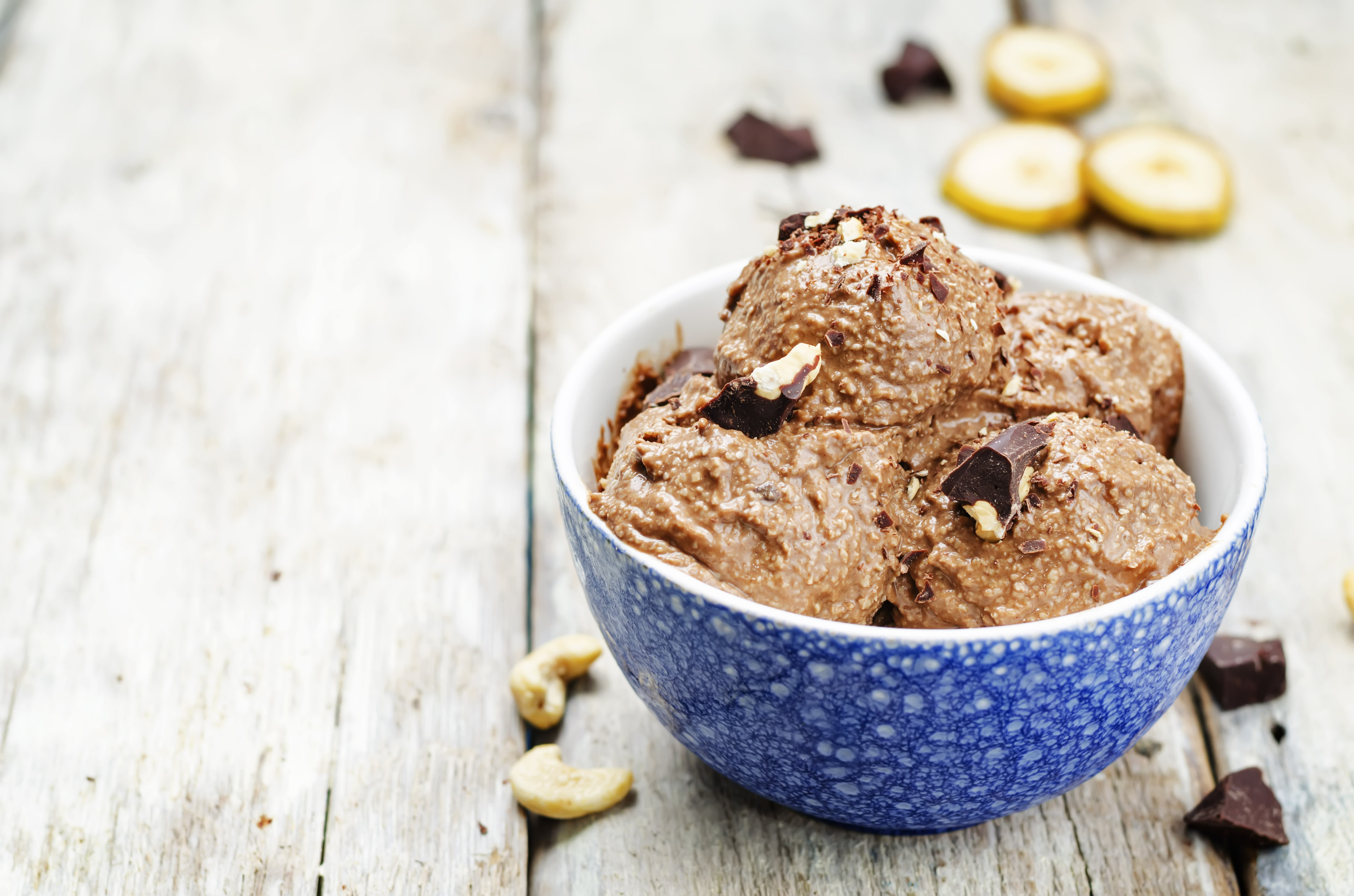 El helado más saludable y cremoso de chocolate y plátano