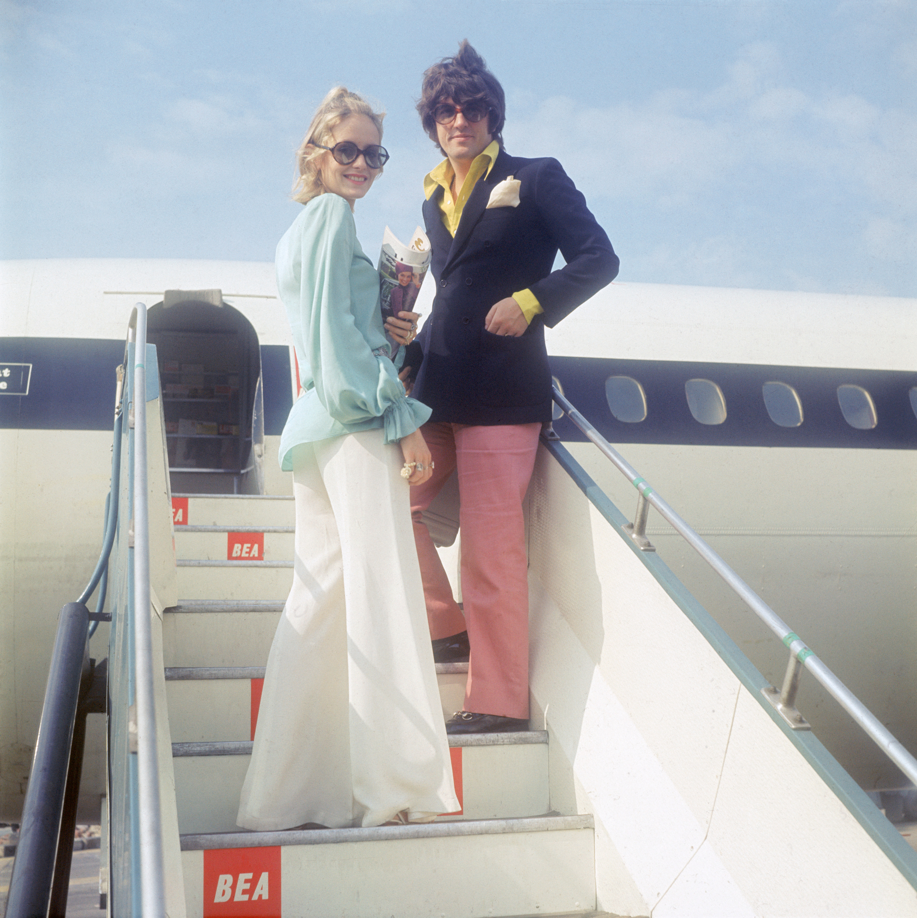 Twiggy y Justin de Villeneuve en 1968.